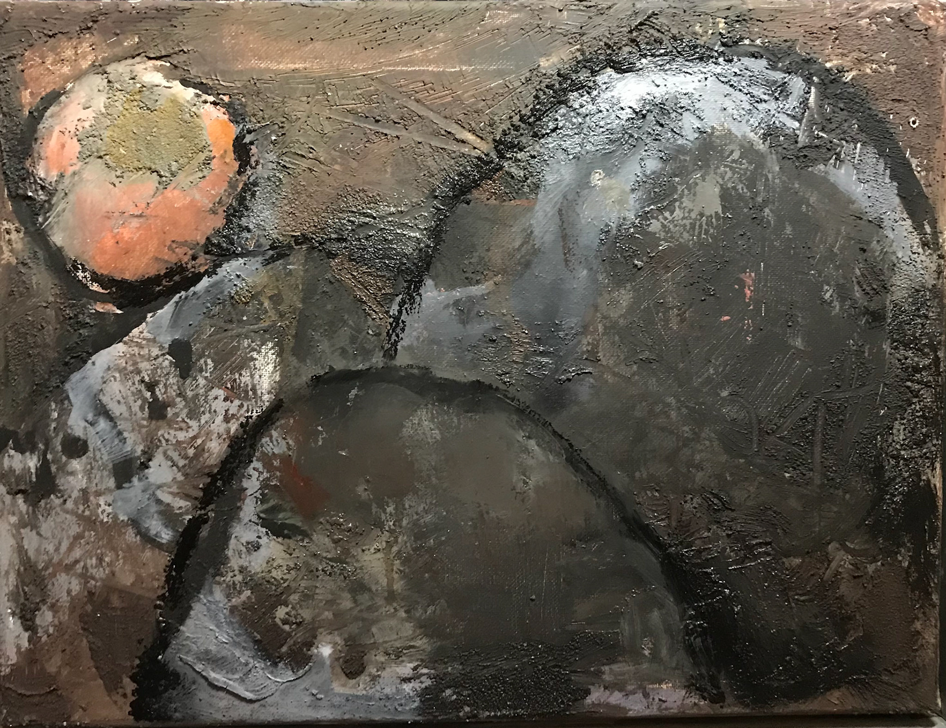 'ARISING AND ERODING' oil on canvas 40 x 50cm