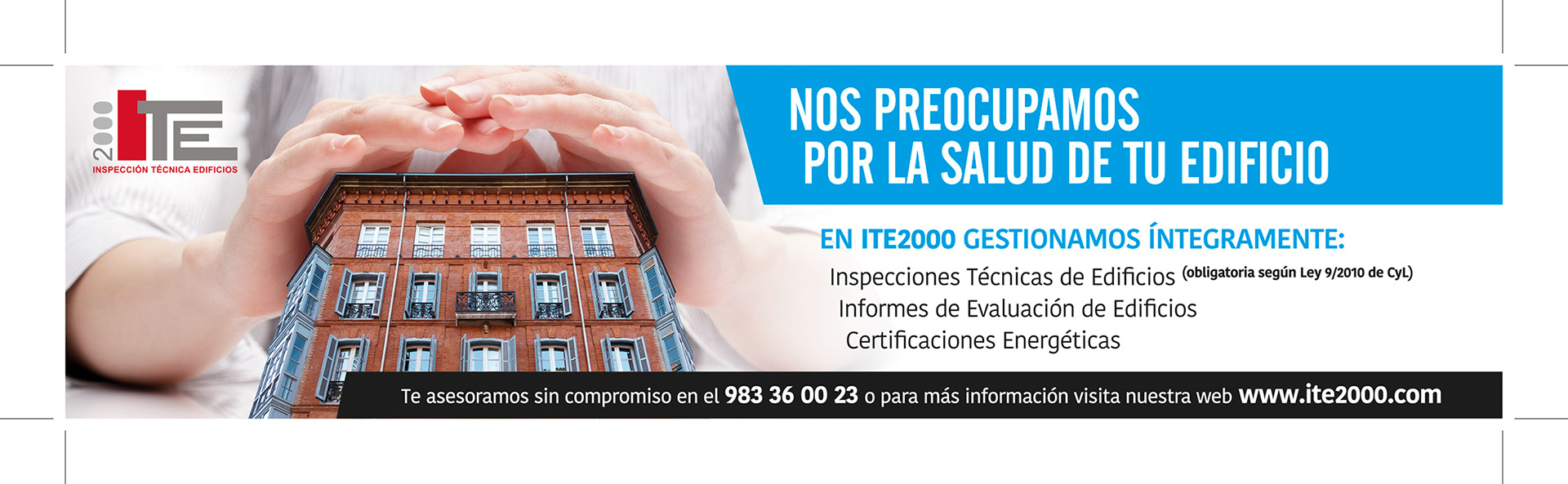 Creatividad campaña prensa ITE 2000 adaptada a formato faldón realizada por Global y punto