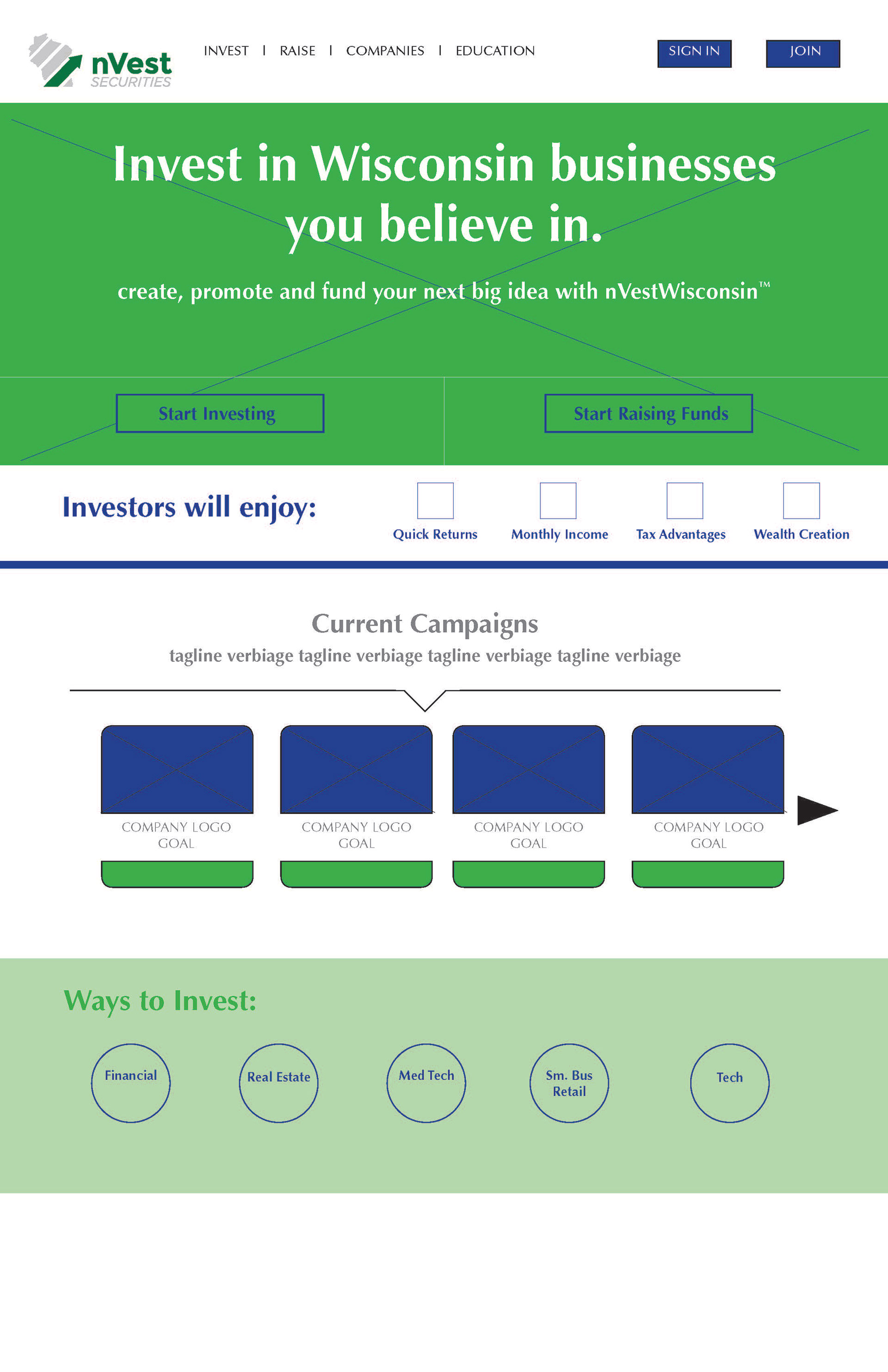 Color Mock-ups - Landing Page
