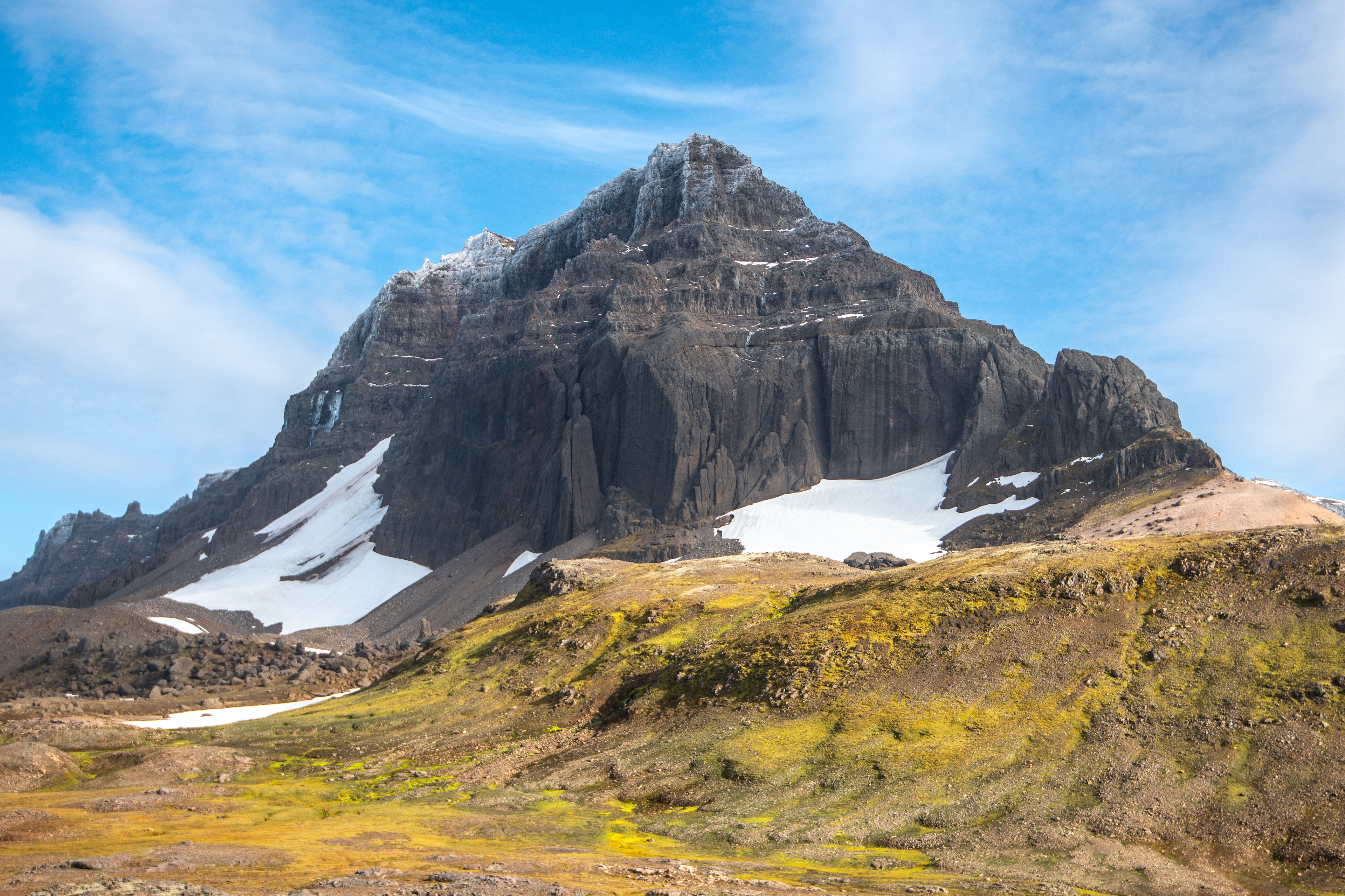 Mt. Miðfell is part of the Dyrfjöll mountain ridge