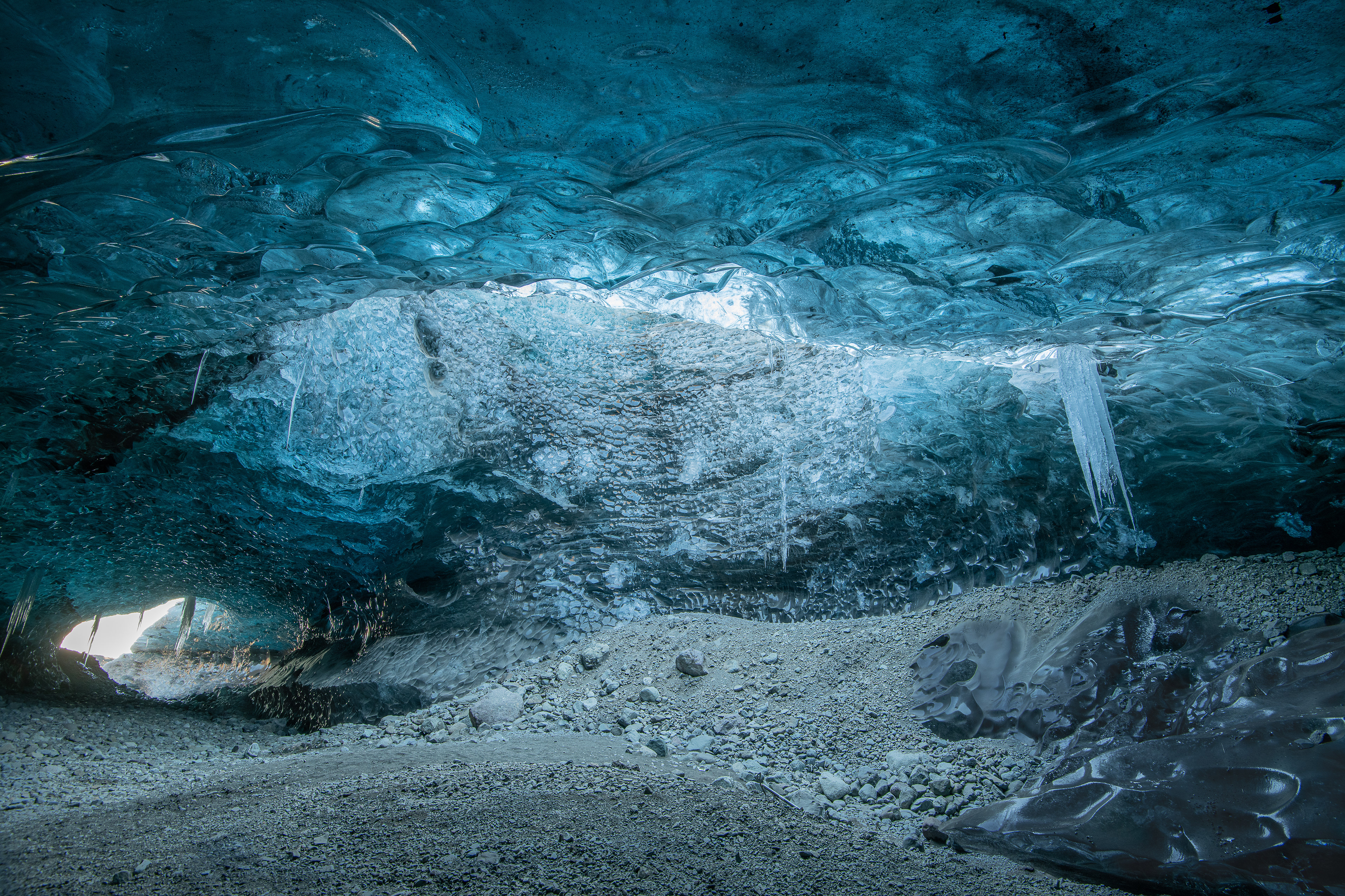The formation and texture within an ice cave is different from any natural wonder and great for photography