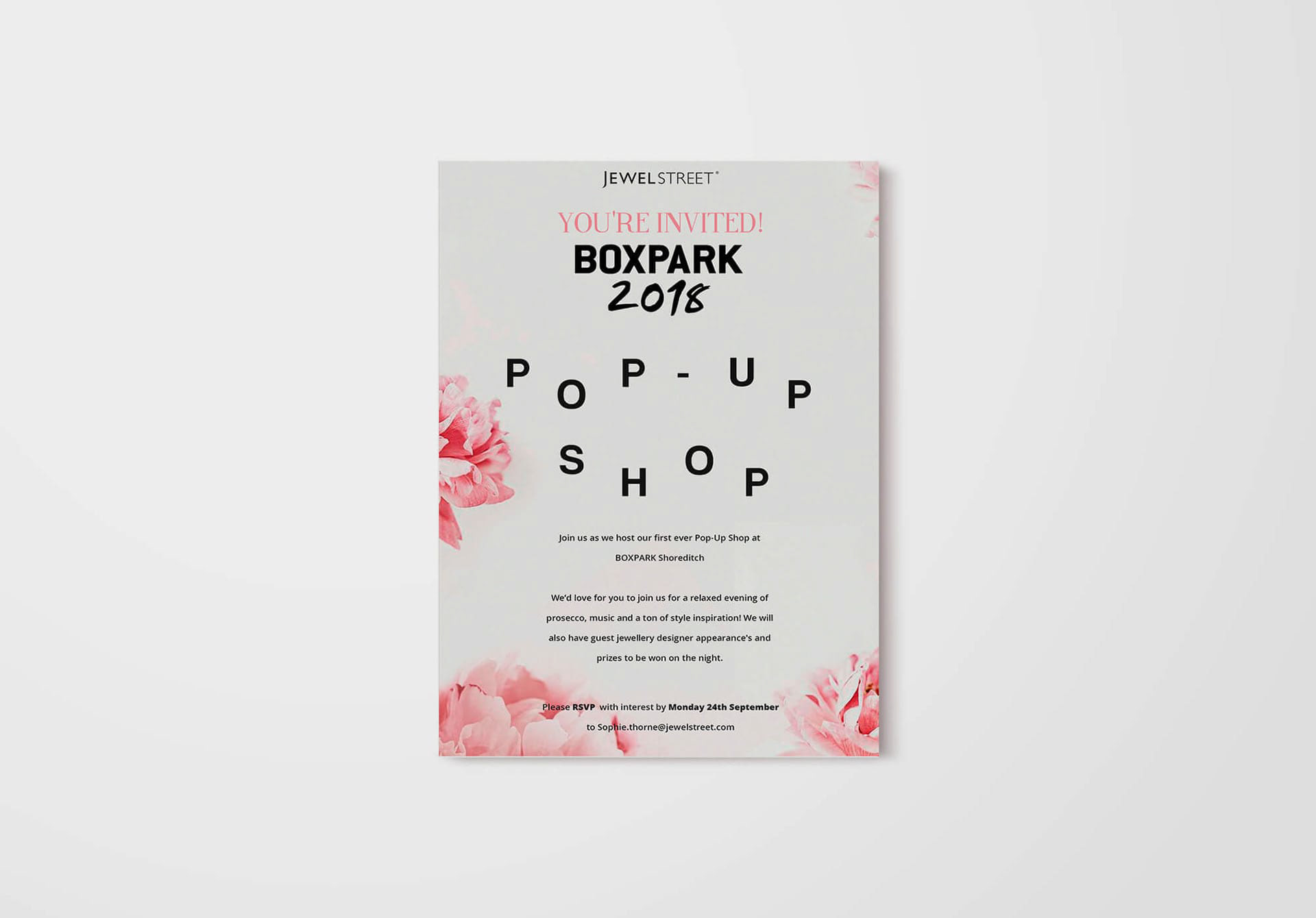 Pop Up Store - Email Invite