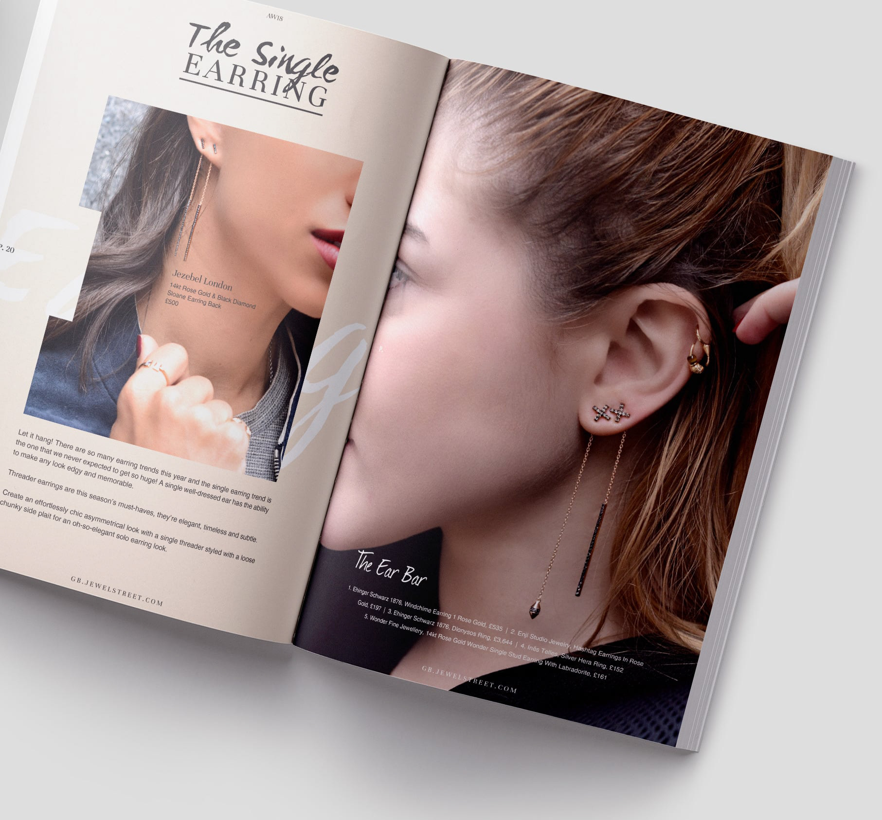 AW18 Lookbook Spread - Single Earrings