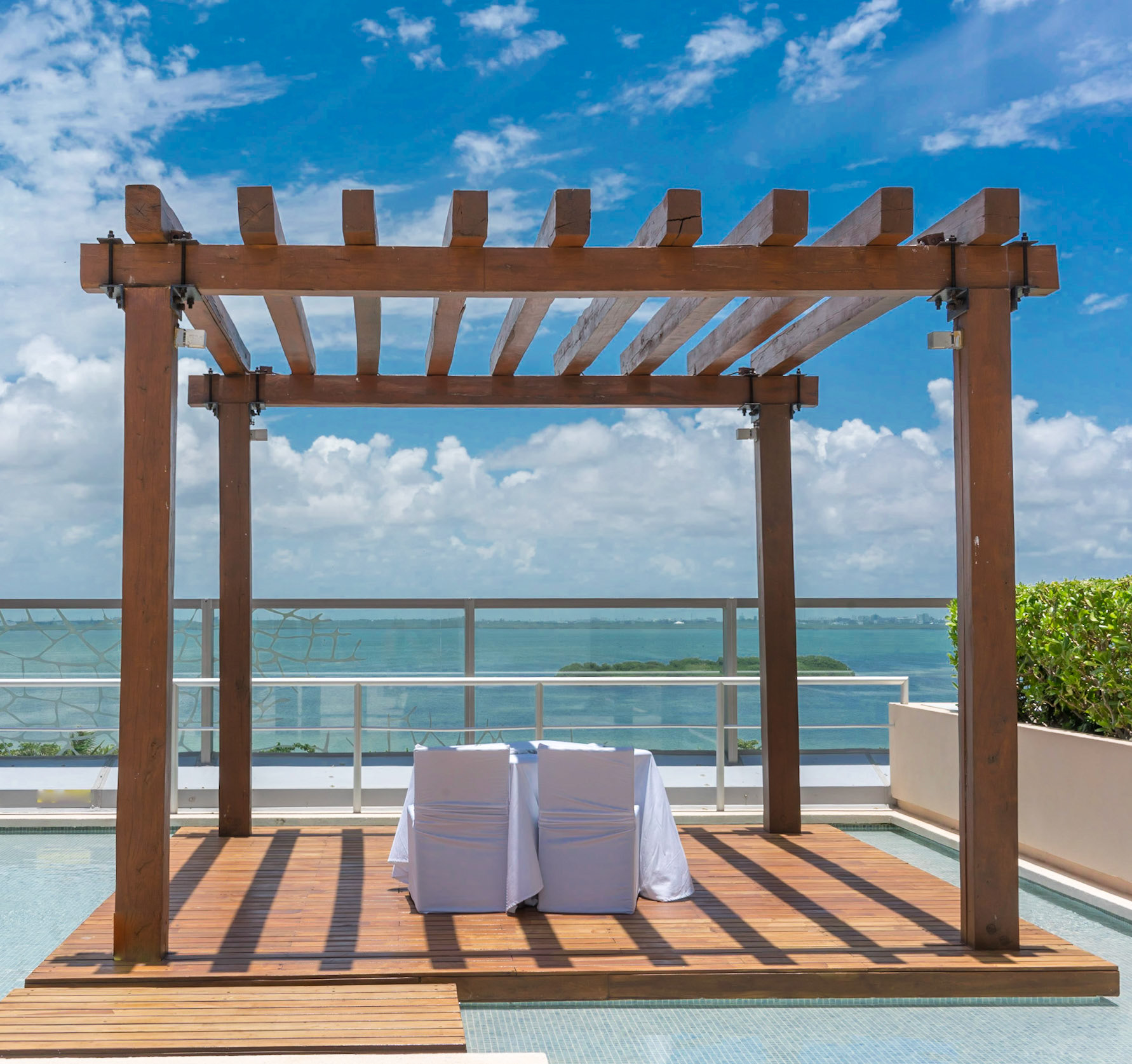 dining room with a view