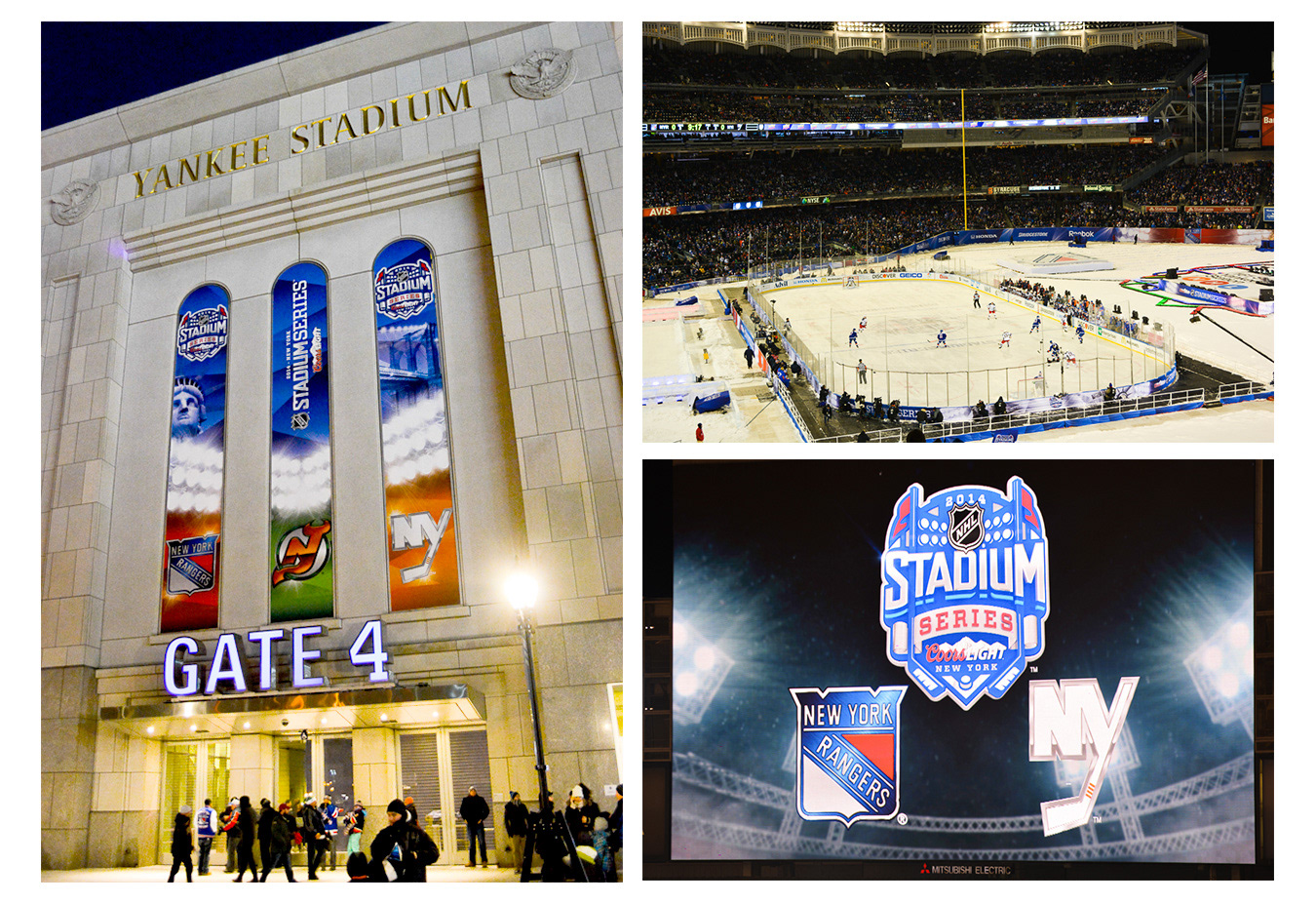 How is the NHL Stadium Series outdoor hockey rink created?