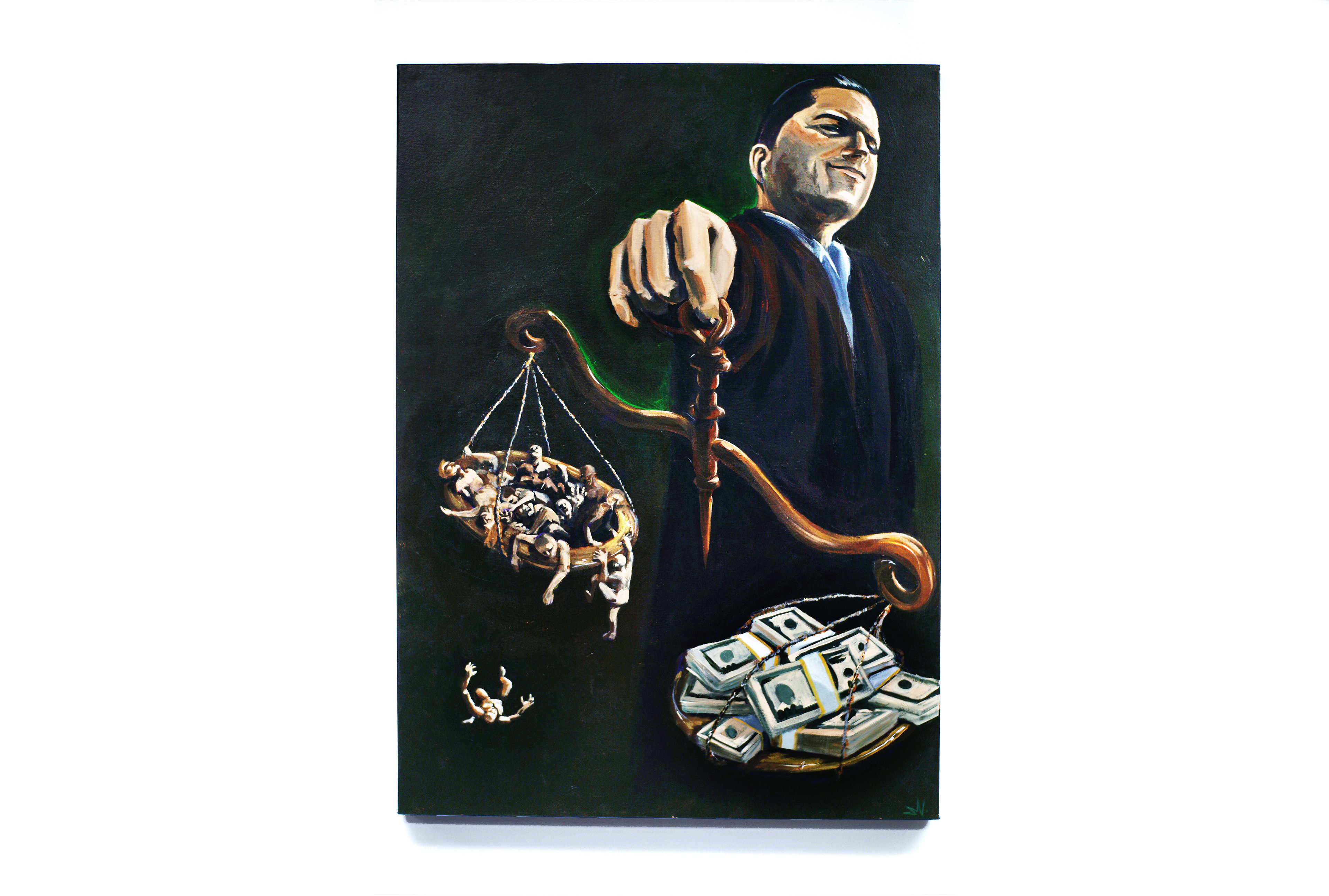 Morgan Chandler, "Profit Margin", 2018 Acrylic on canvas, 50 × 36 inches