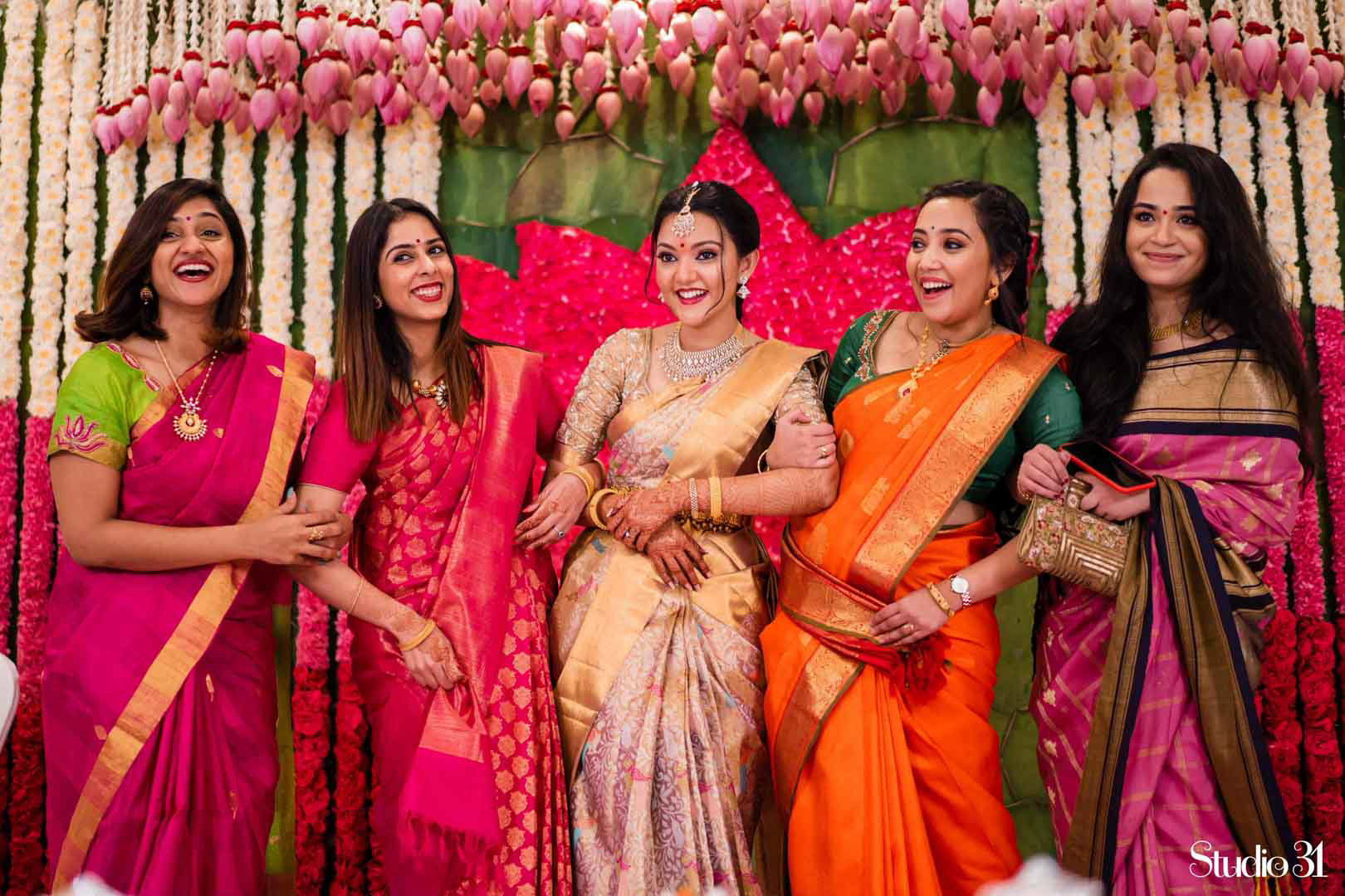 Bride and bridesmaids by Studio 31 at Taj Connemara, Chennai