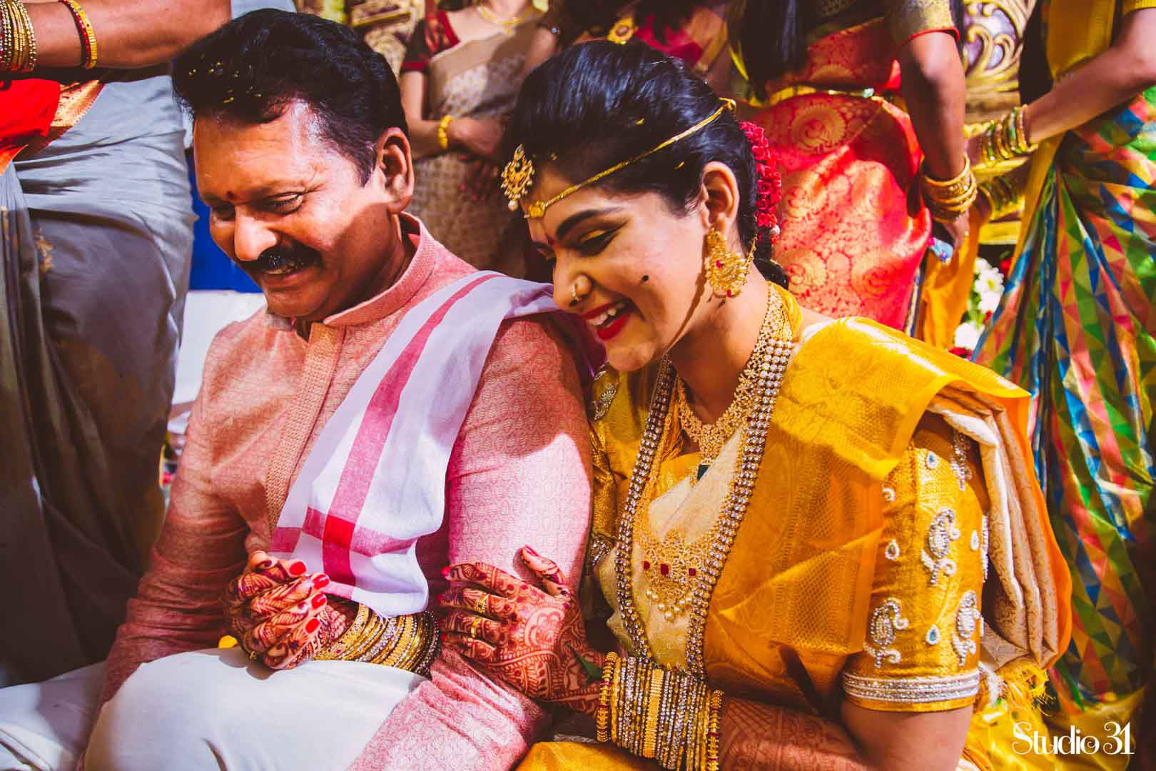 Bride moments at a Telugu wedding captured by Studio 31