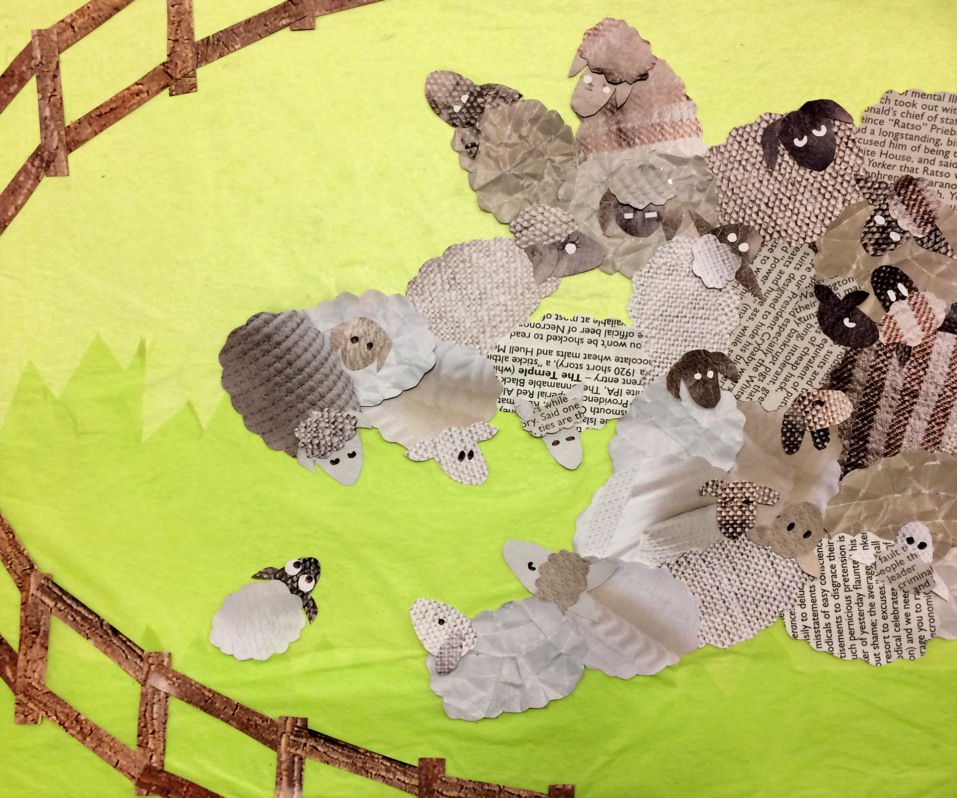 Wolf in Sheep's Clothing; Collage
