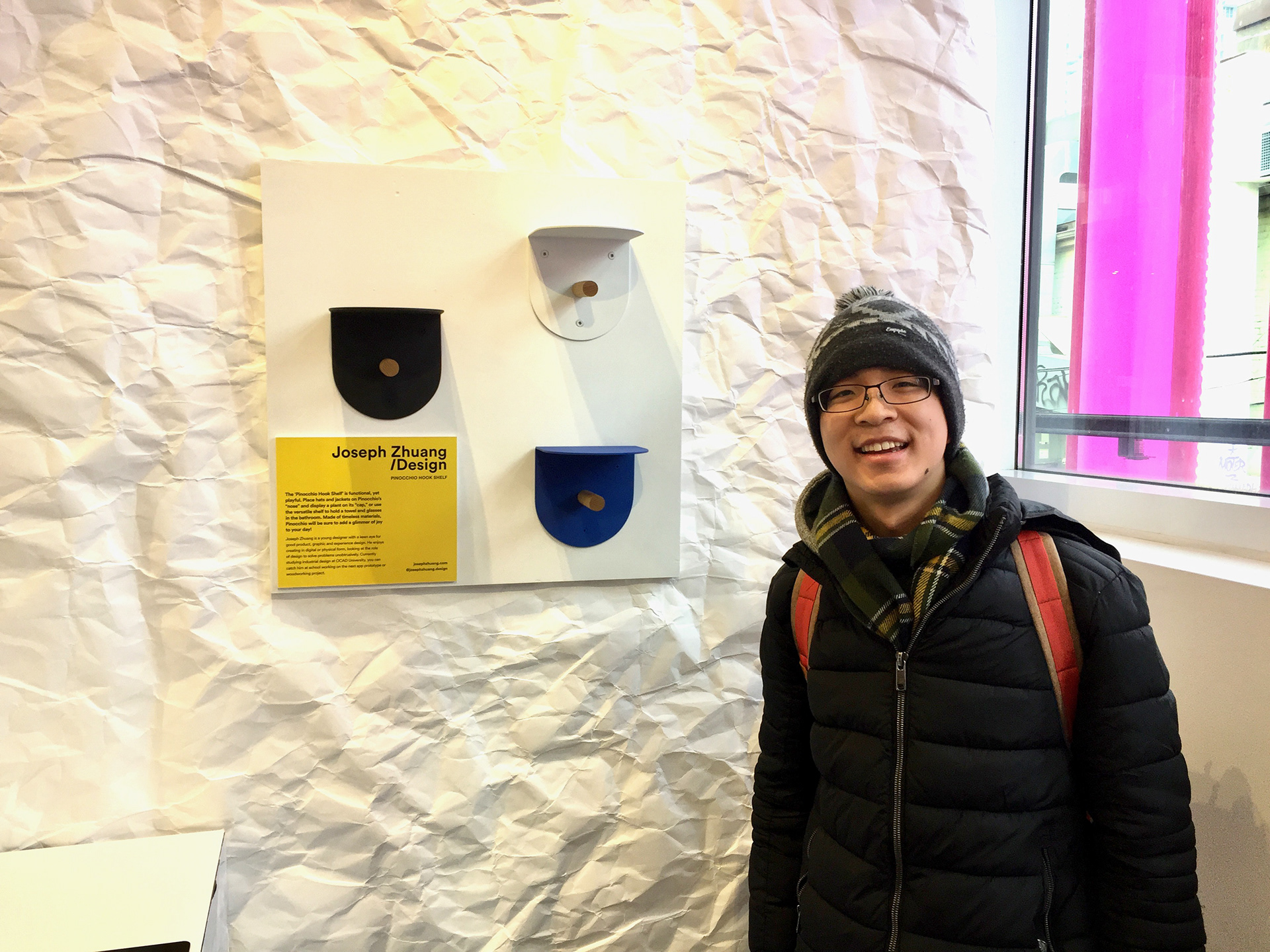 With the shelves I designed at the Umbra Work/Life exhibition, 2020