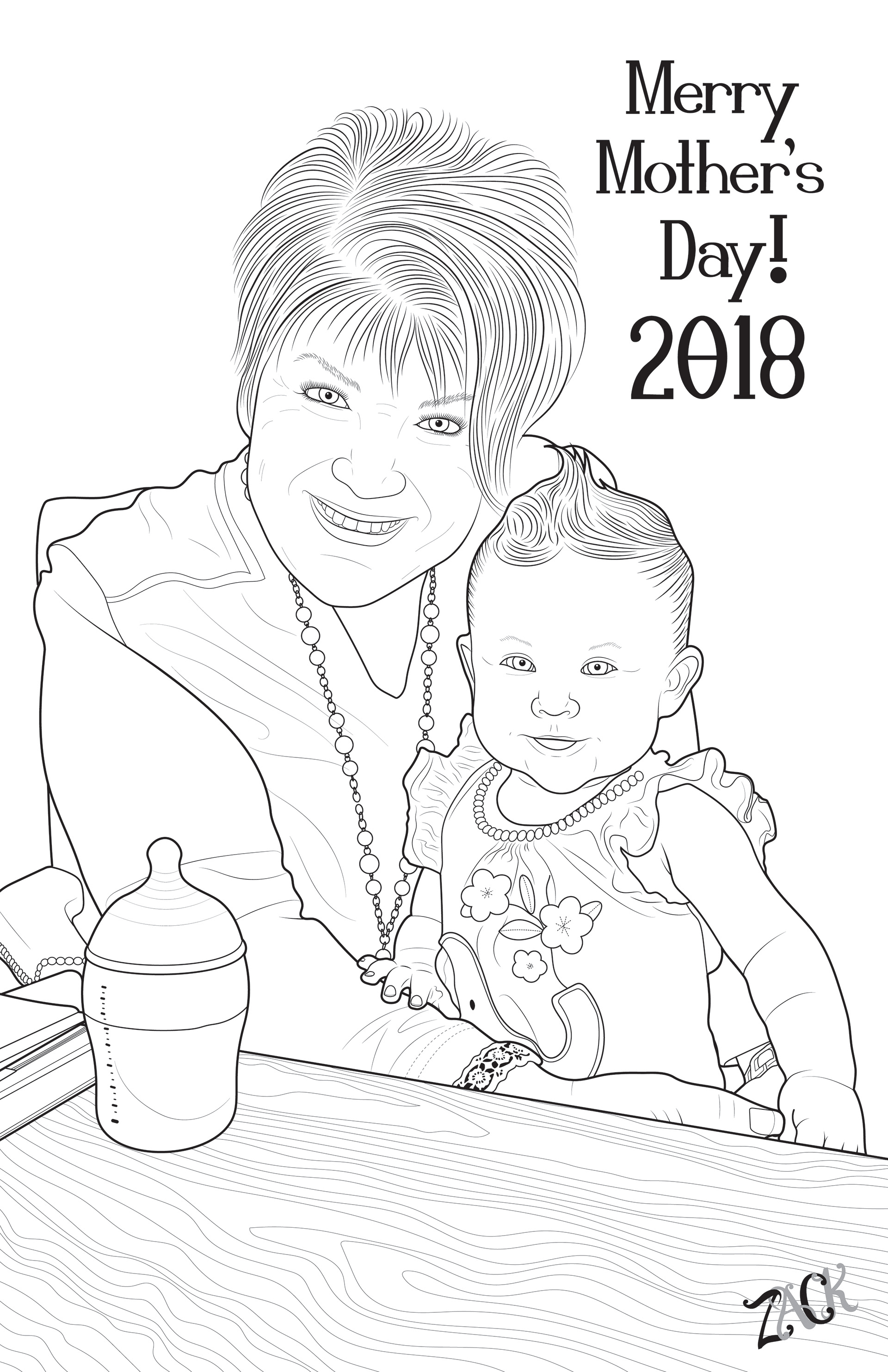 Grandmother and granddaughter