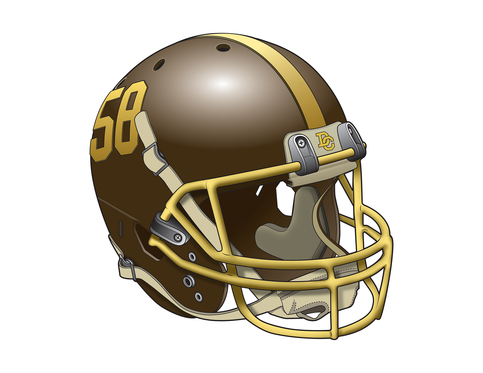 A football helmet in my high school's colors