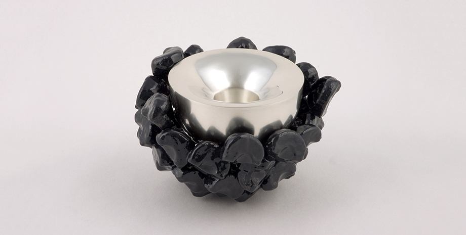 NEST | 2007 | STERLING SILVER, ELECTROFORMED COPPER, ENAMEL | 4" x 5" x 5"