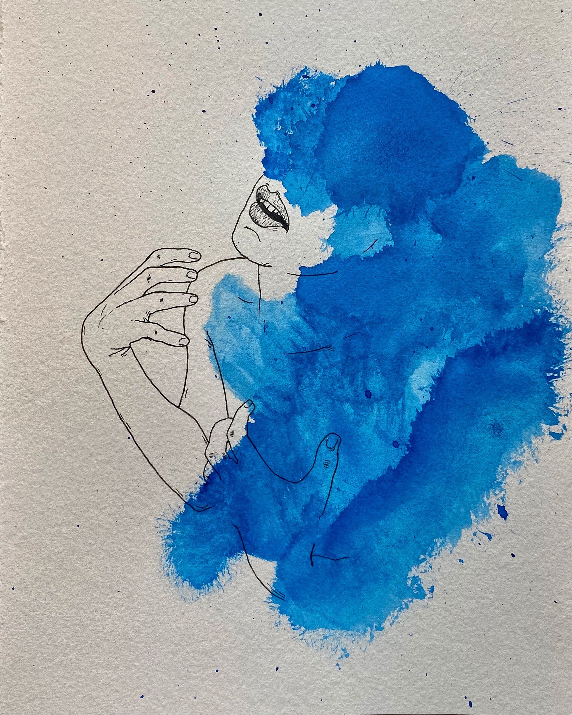 "That Feeling of Blue" // 2020 // Ink, watercolor