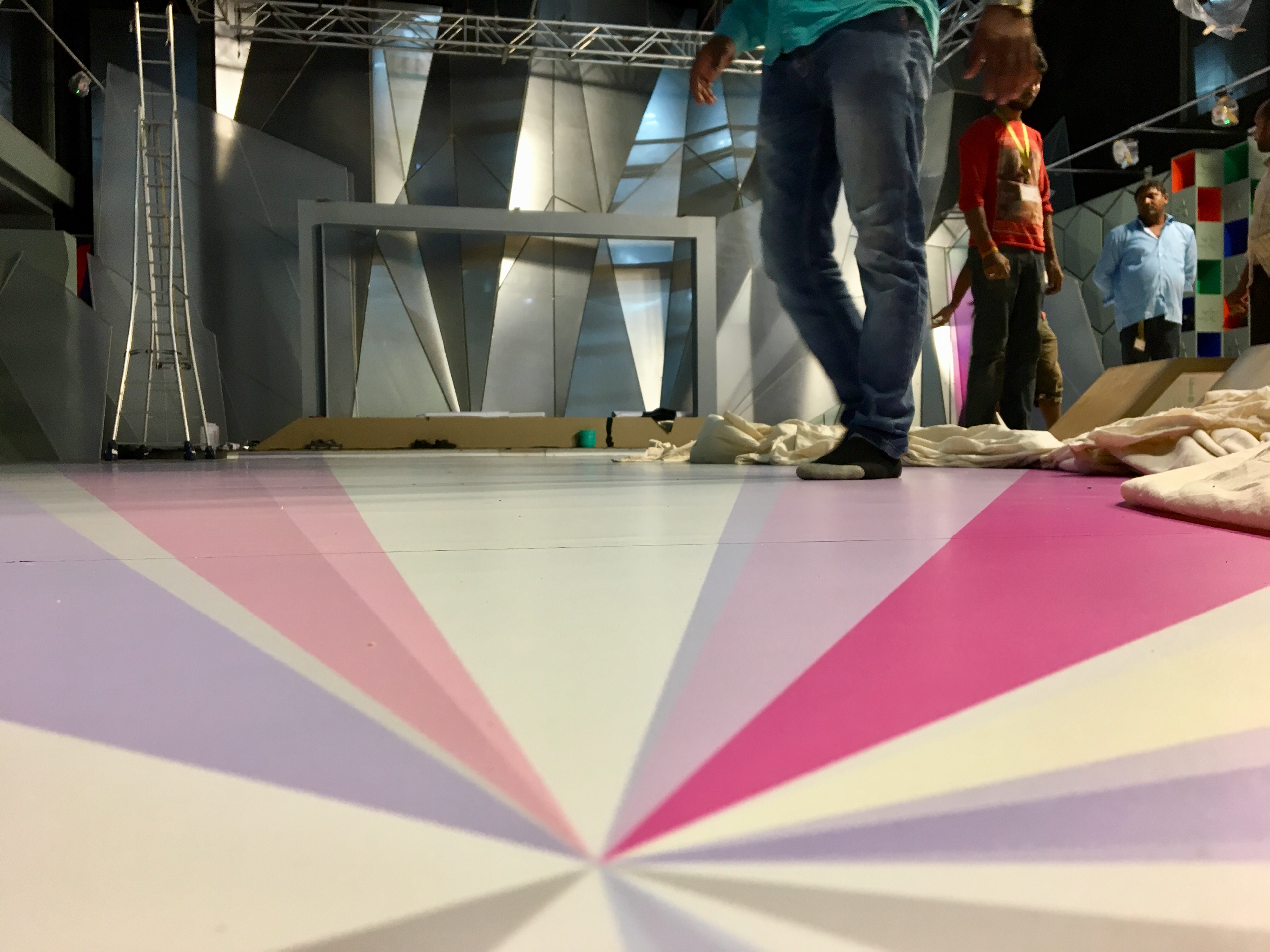 'The Ignition' became the set centre and the floor graphic gave a unique sense of direction for the jib