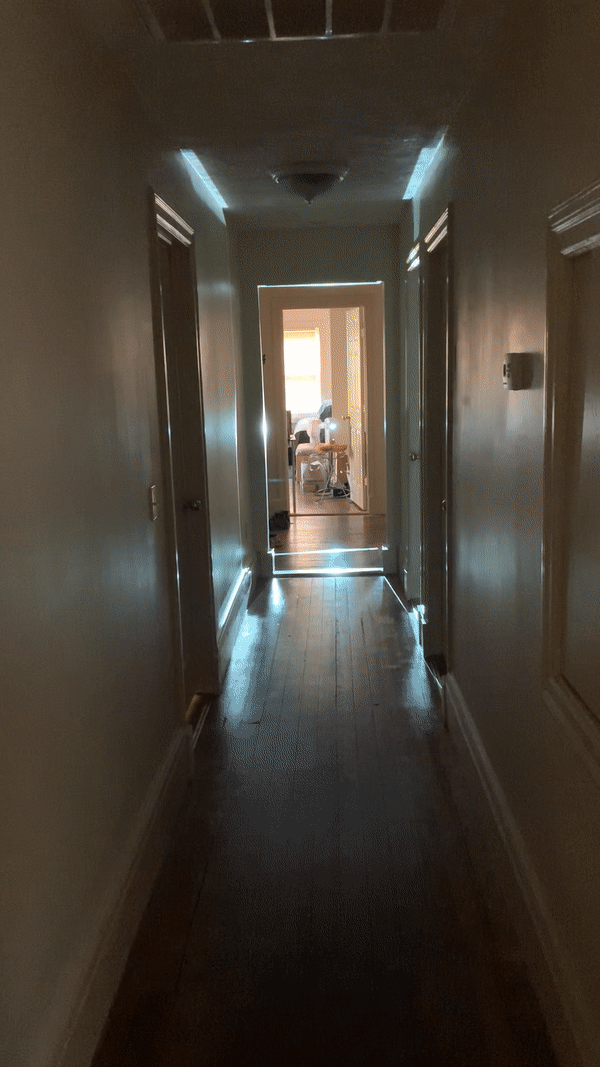 Same test, view from inside hallway
