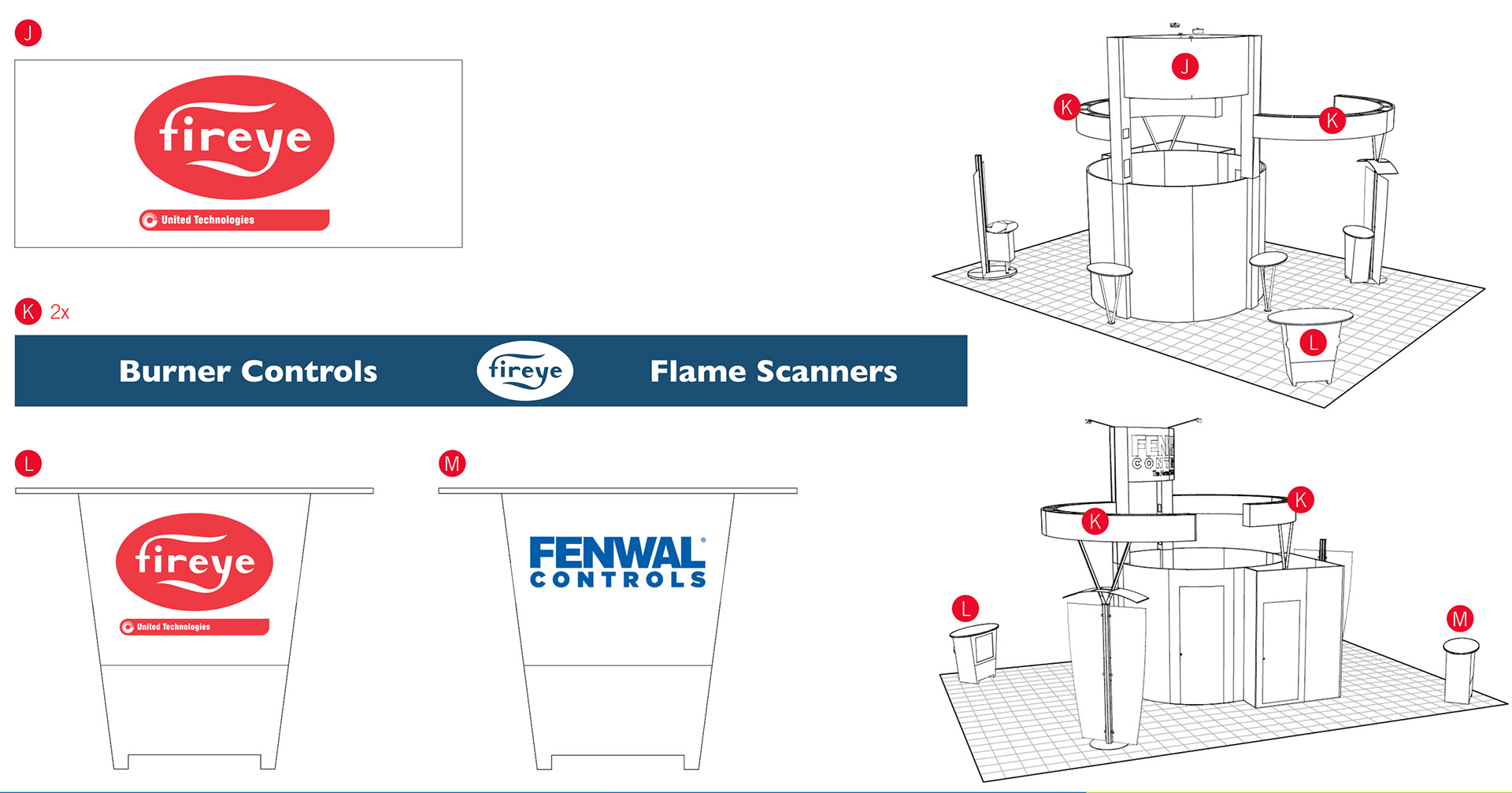 Fenwal Controls & Fireye Booth Render - 2019 & 2020 AHR