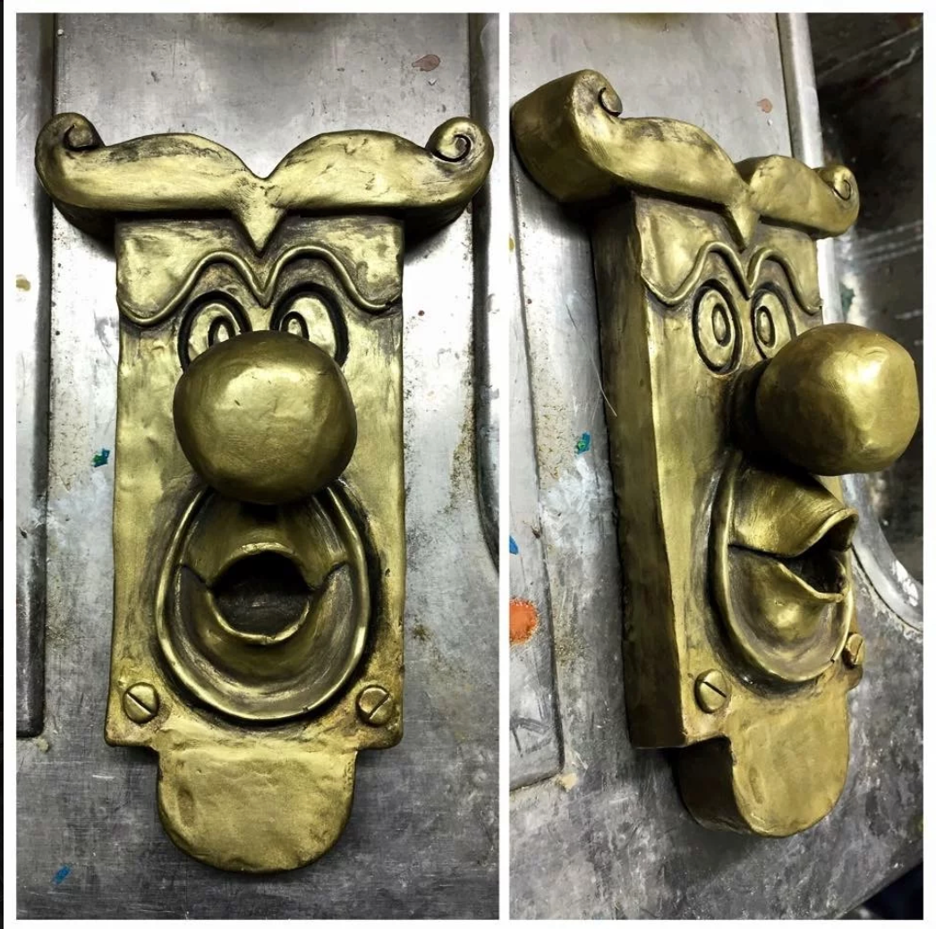 ALICE IN WONDERLAND DOOR KNOB. SCULPTED FROM CLAY, CASTED IN FIBREGLASS RESIN - RCS