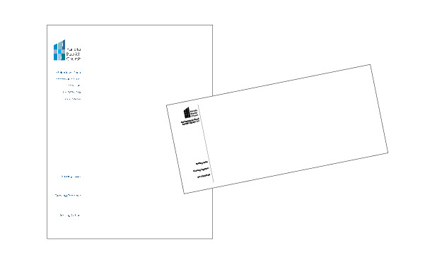 Letterhead and envelope design using existing logo