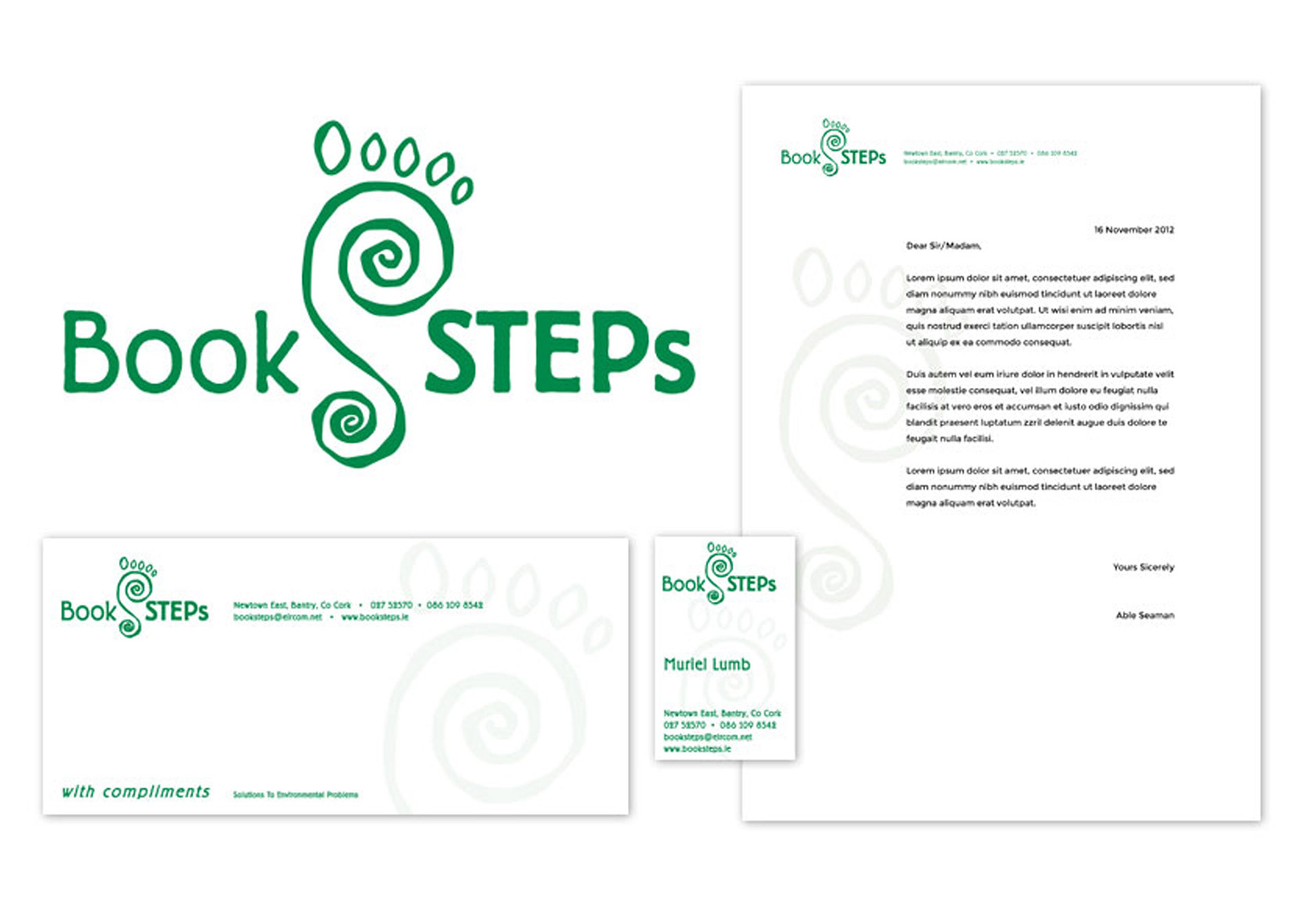 Logotype & stationary for a sustainable bookstore