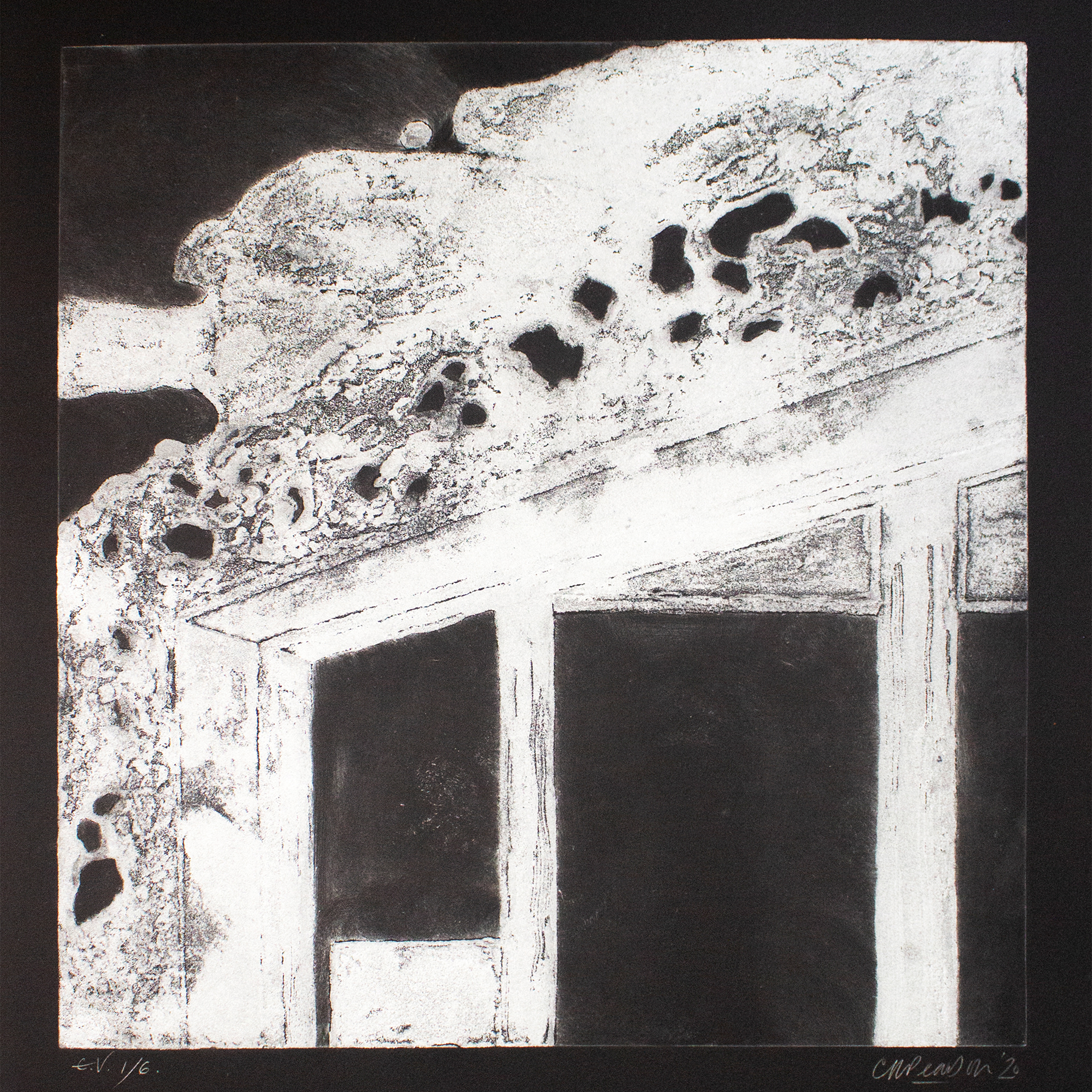 'Looking at Space', carborundum print on Arches Velin Noir Imperial 250gsm paper, variable edition of six, 56 x 70cm
