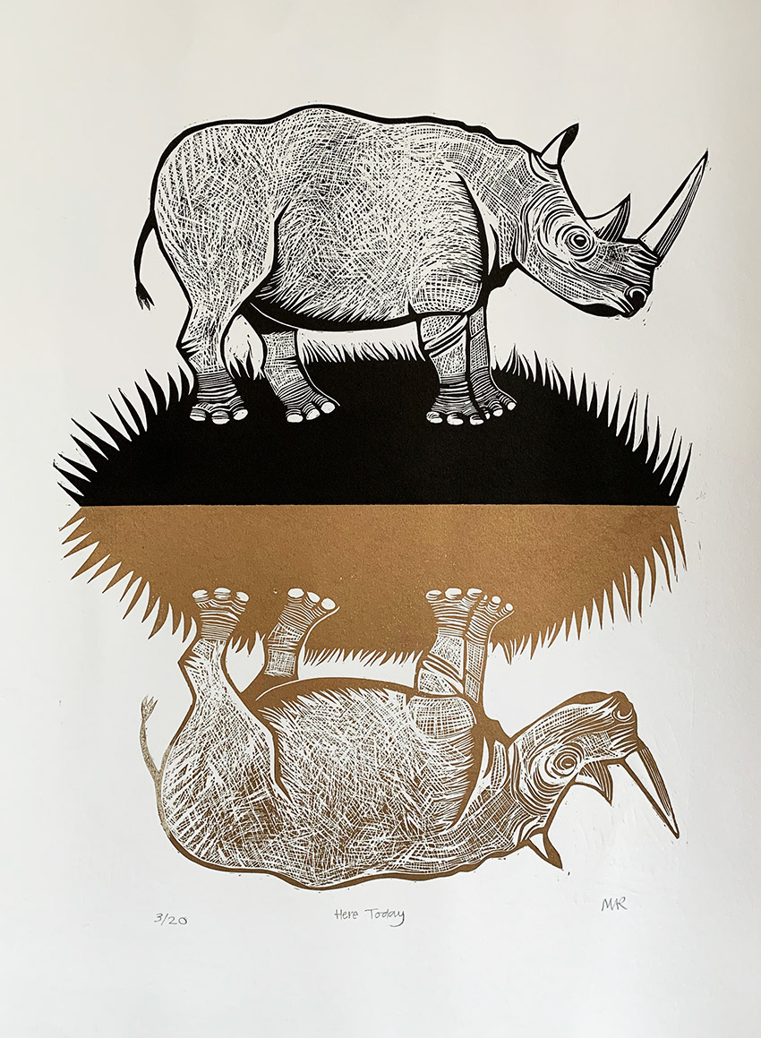 Linocut: Here Today £100