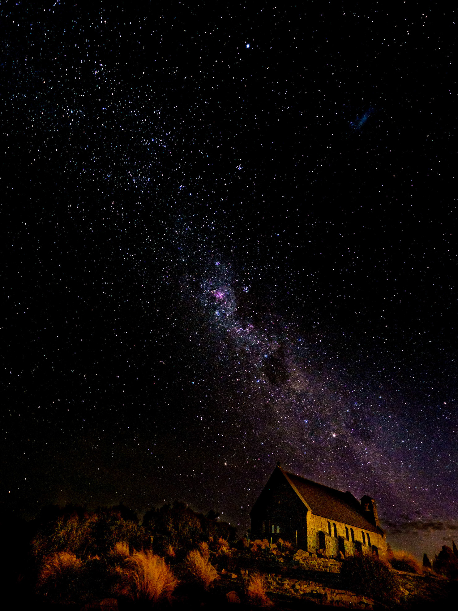 milky way over the chapel