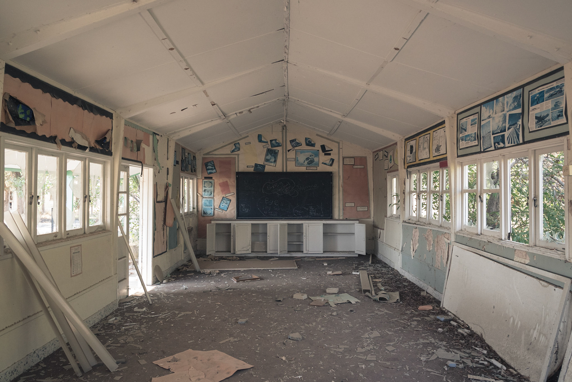Abandoned classroom at Berengaria Village in Limassol, Cyprus