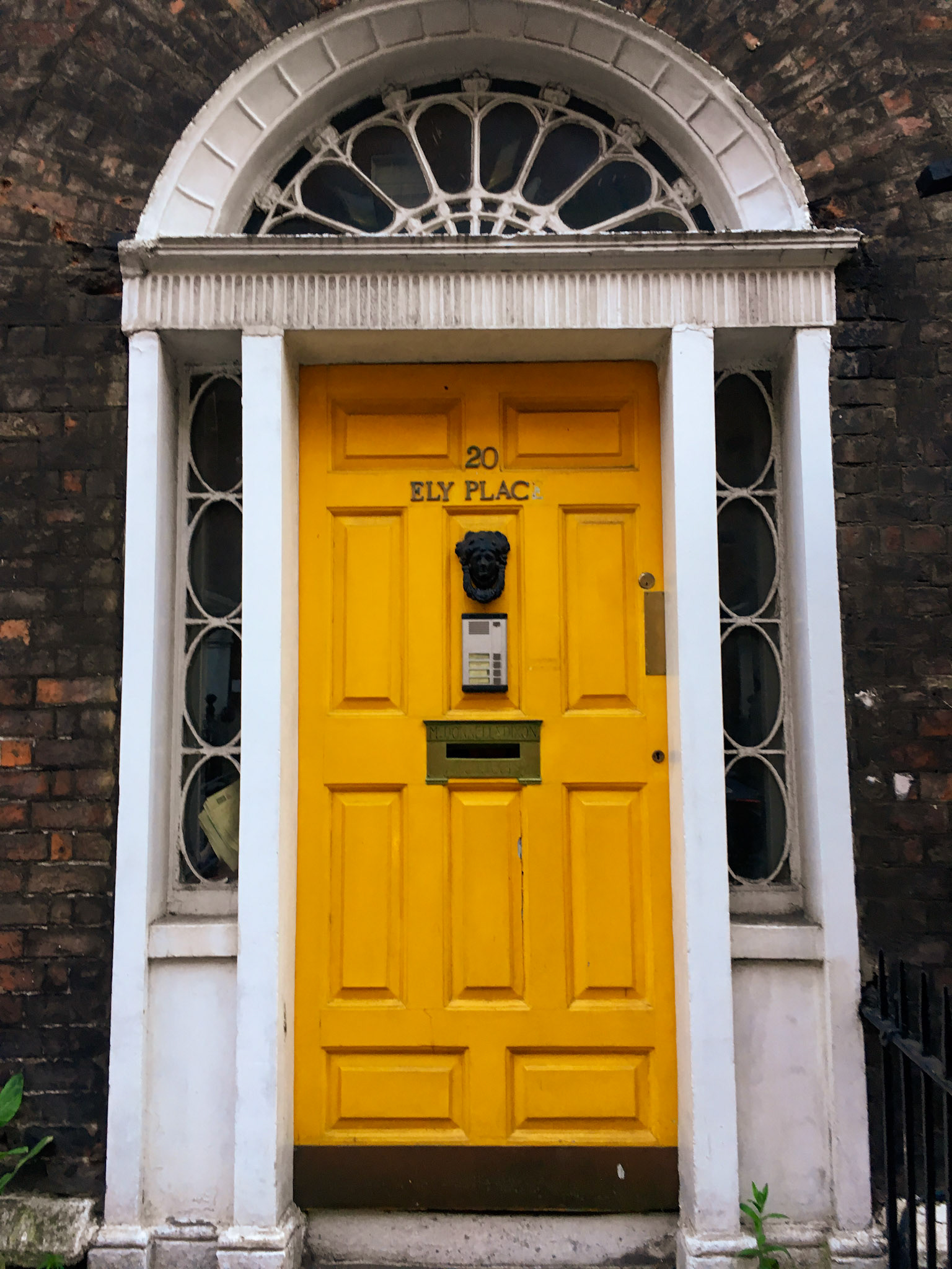 One of the many brightly colored doors - Dublin Ireland - June 2018