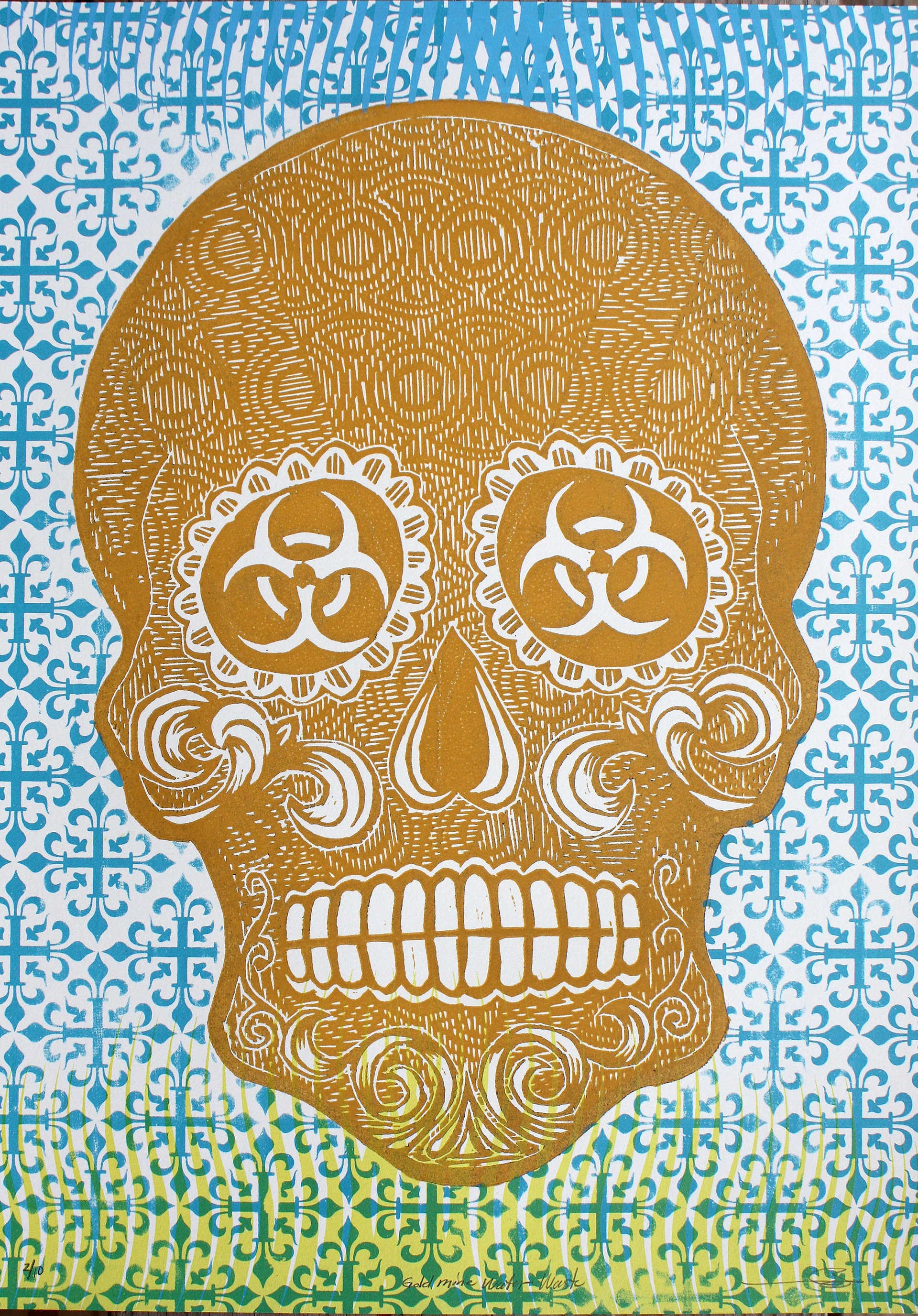 Gold Mine Water Waste, Marwin Begaye (Norman, Oklahoma), screenprint and woodblock, 2/10, $560