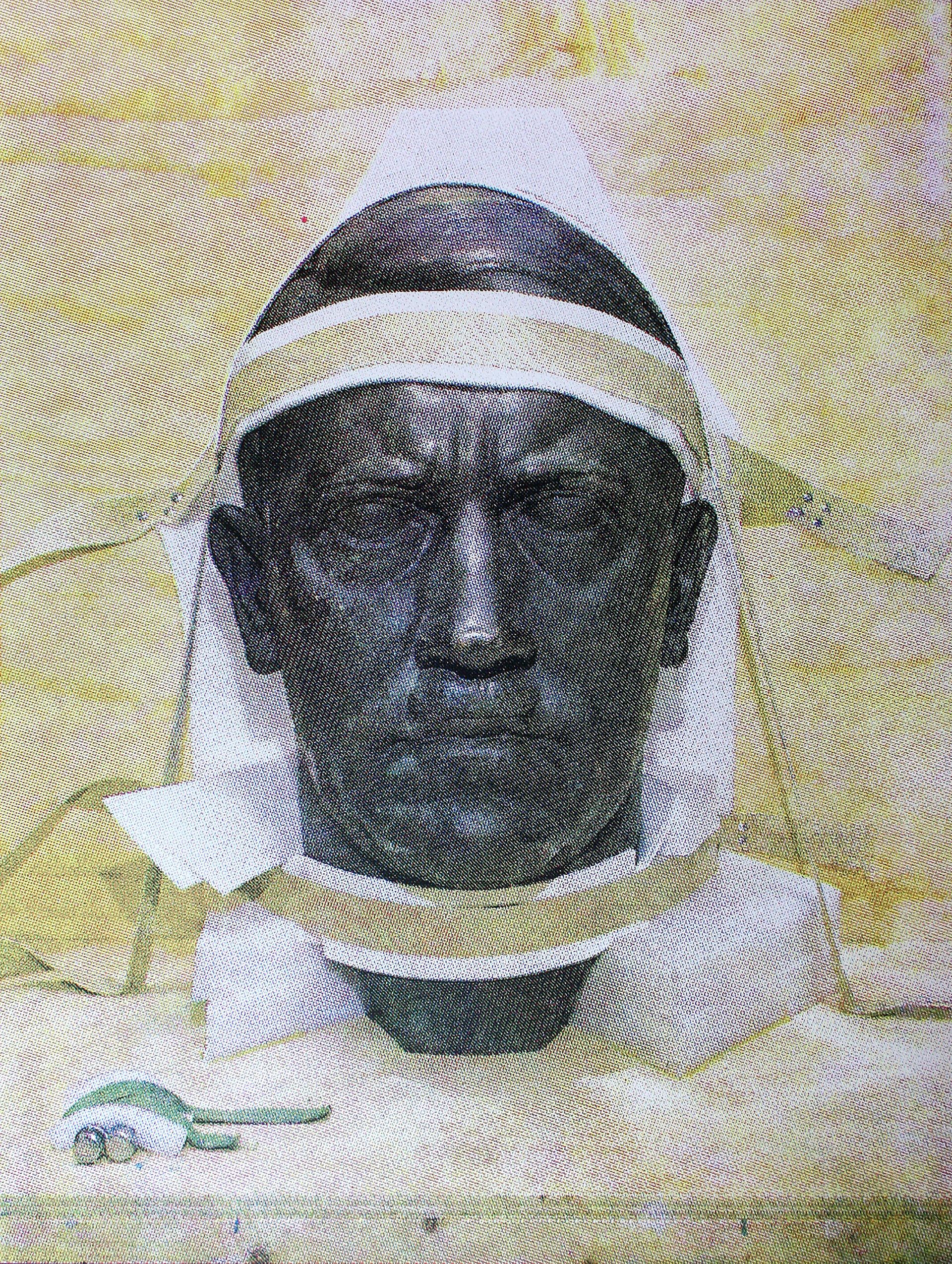 Decapitation (after Elkins photograph after Hub sculpture), Jamison Chas Banks (Santa Fe, New Mexico), acrylic CMYK screenprint on paper, edition of 20