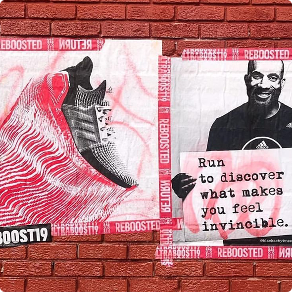 wheatpaste posters closeup