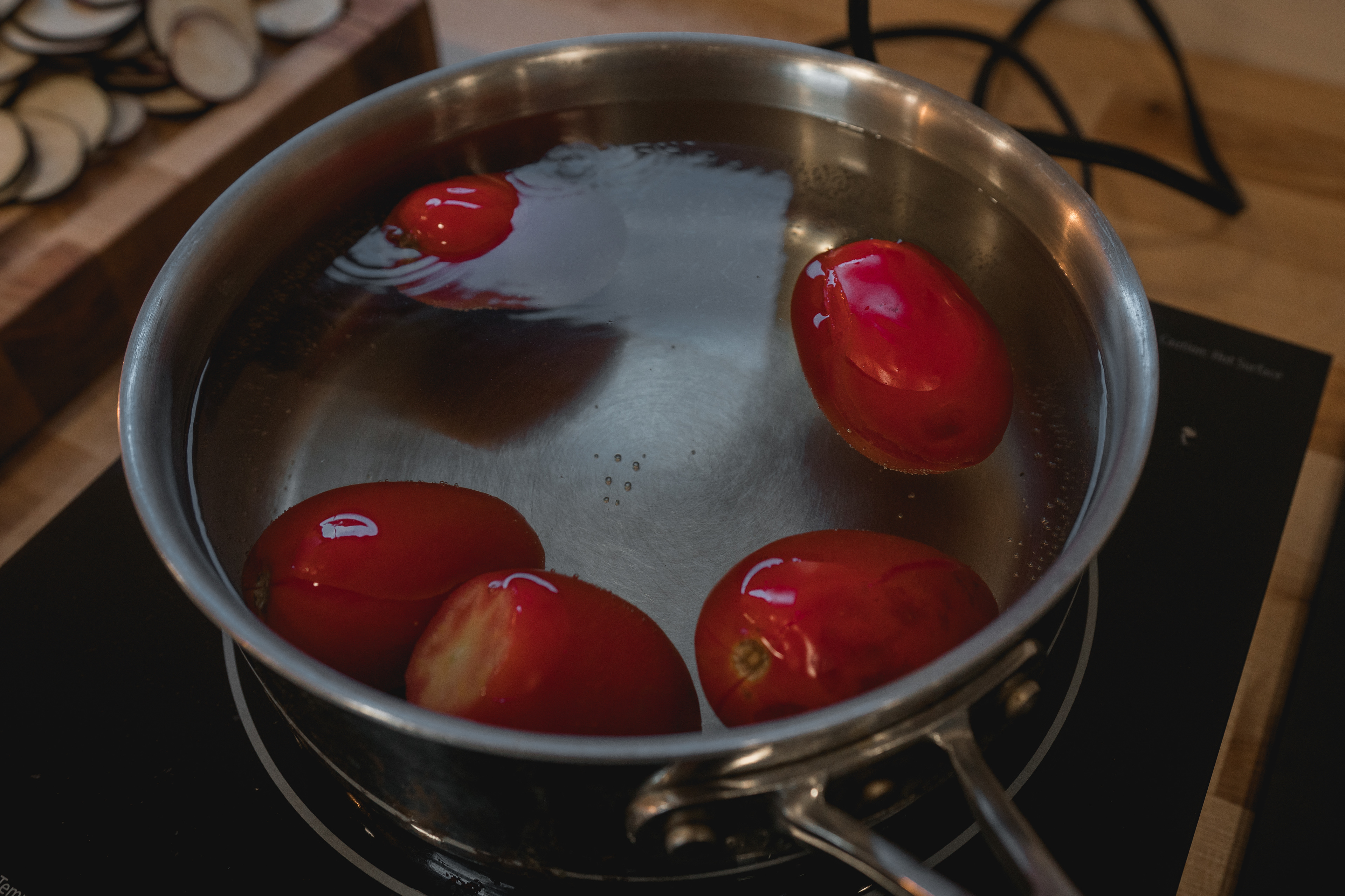 Blanch for no more then 45 seconds, place into icewater