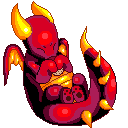 A quick original creation of a baby dragon in a classic pixel art style