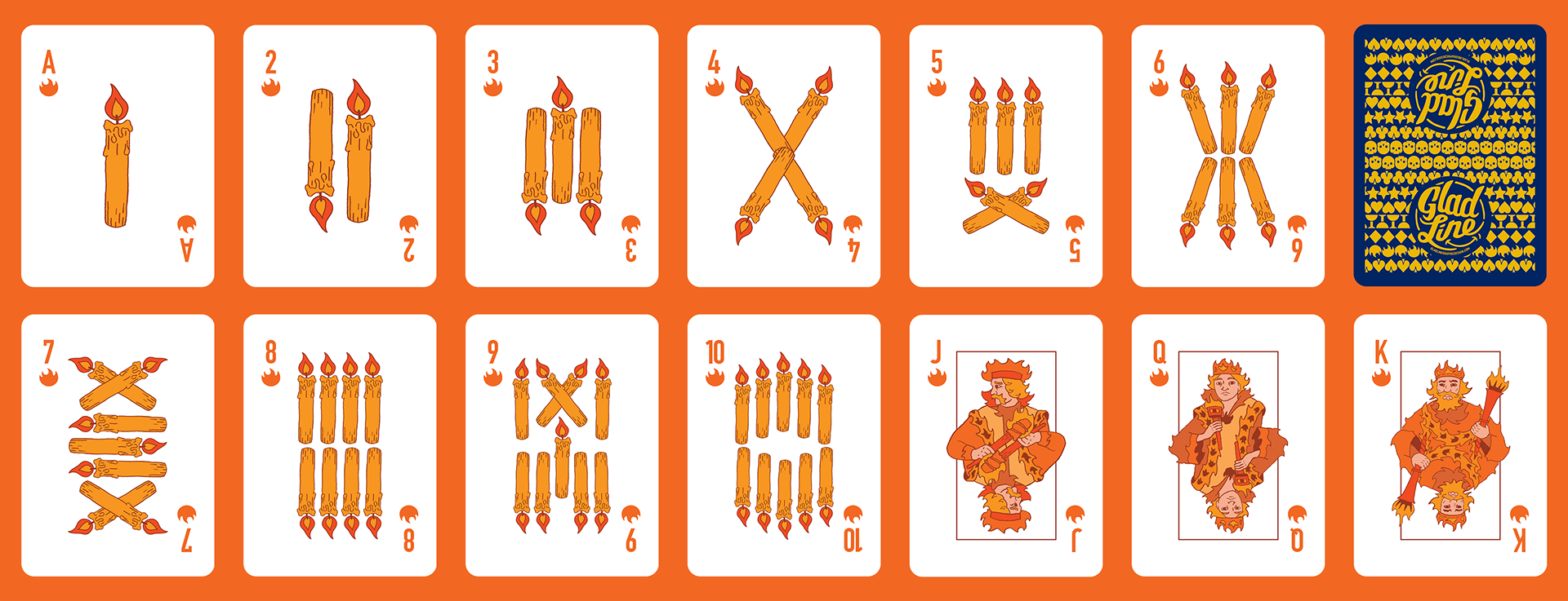 Glad Line 8 Suit Fully Illustrated Playing Card Deck