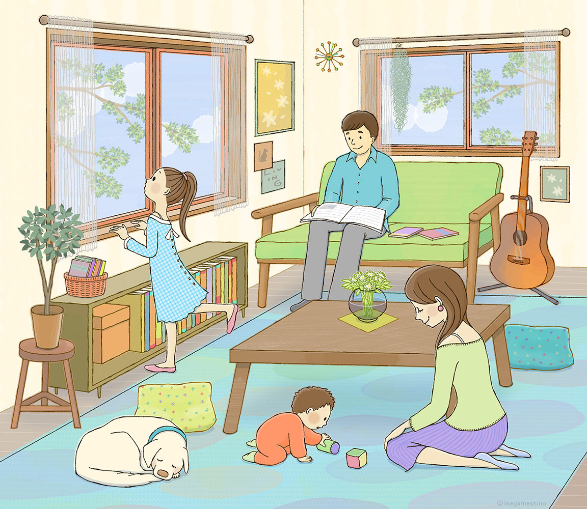 オリジナル作品 家族イラスト (2019年)