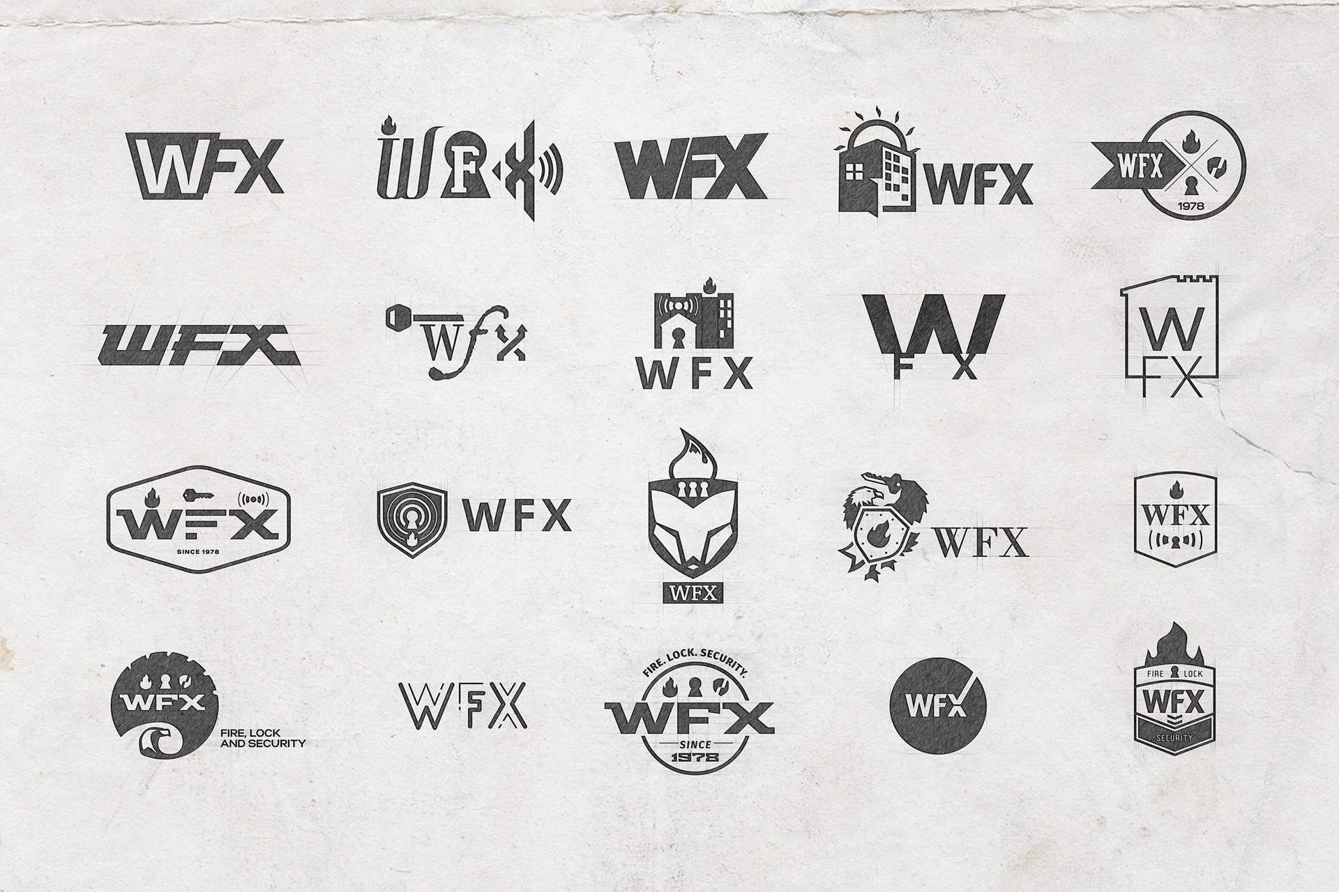 WFX logo comp sketches