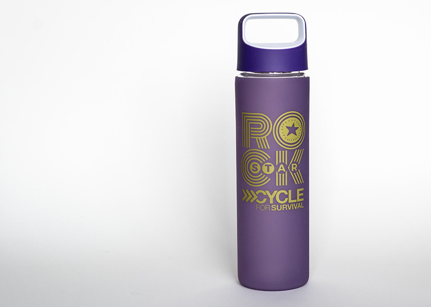 Rockstar water bottle design with theme logo imprinted