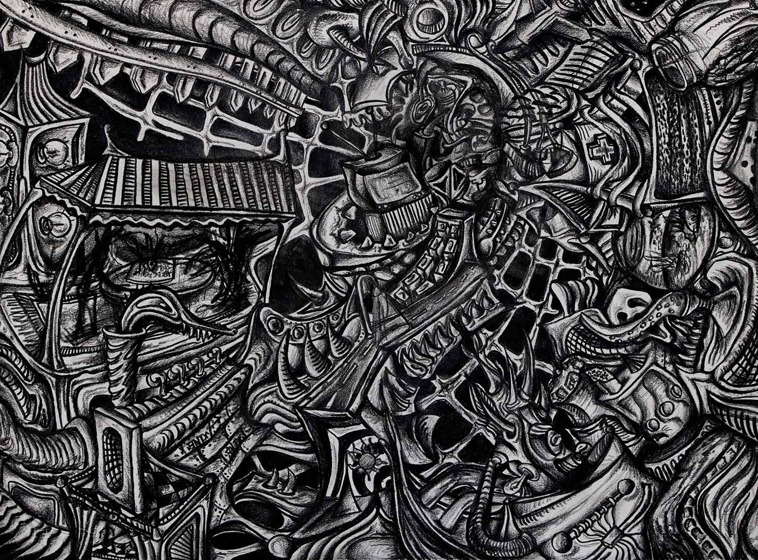 You Never Know Where the Hell You Are II. 2018. Crayon on paper. 24" x 17"