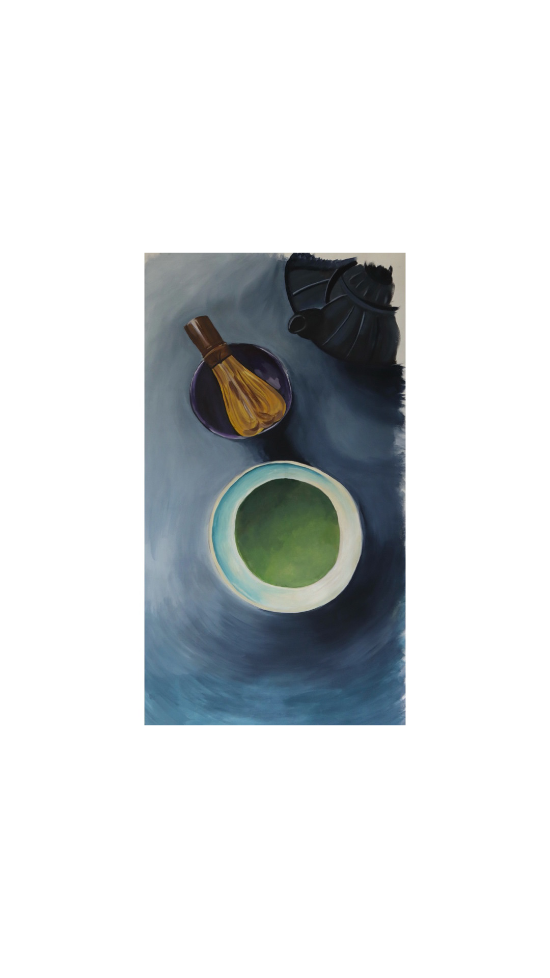 "Tea Ceremony", 2020, acrylic on canvas roll.