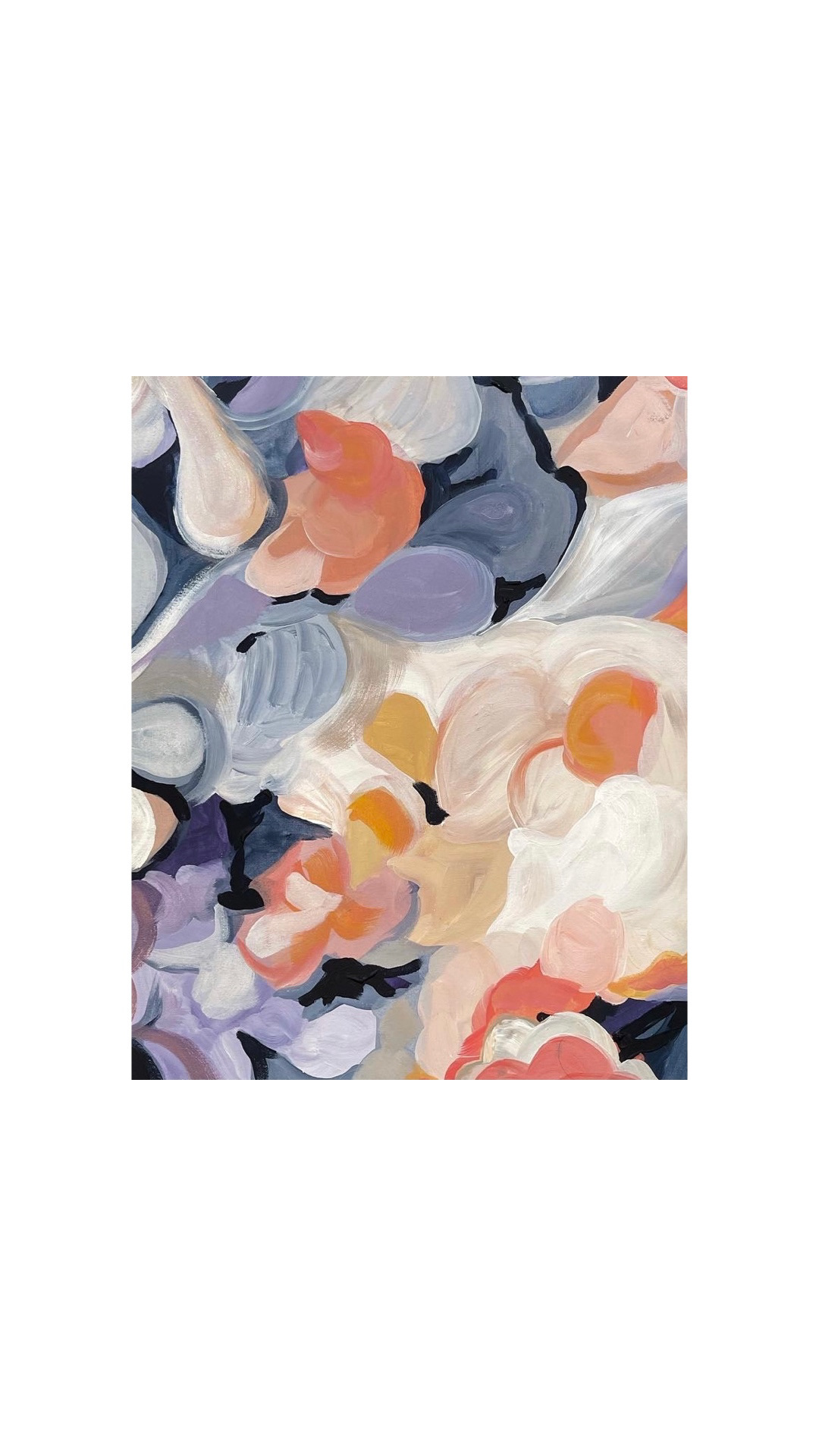 "Mushies", 2020, acrylic on canvas roll.