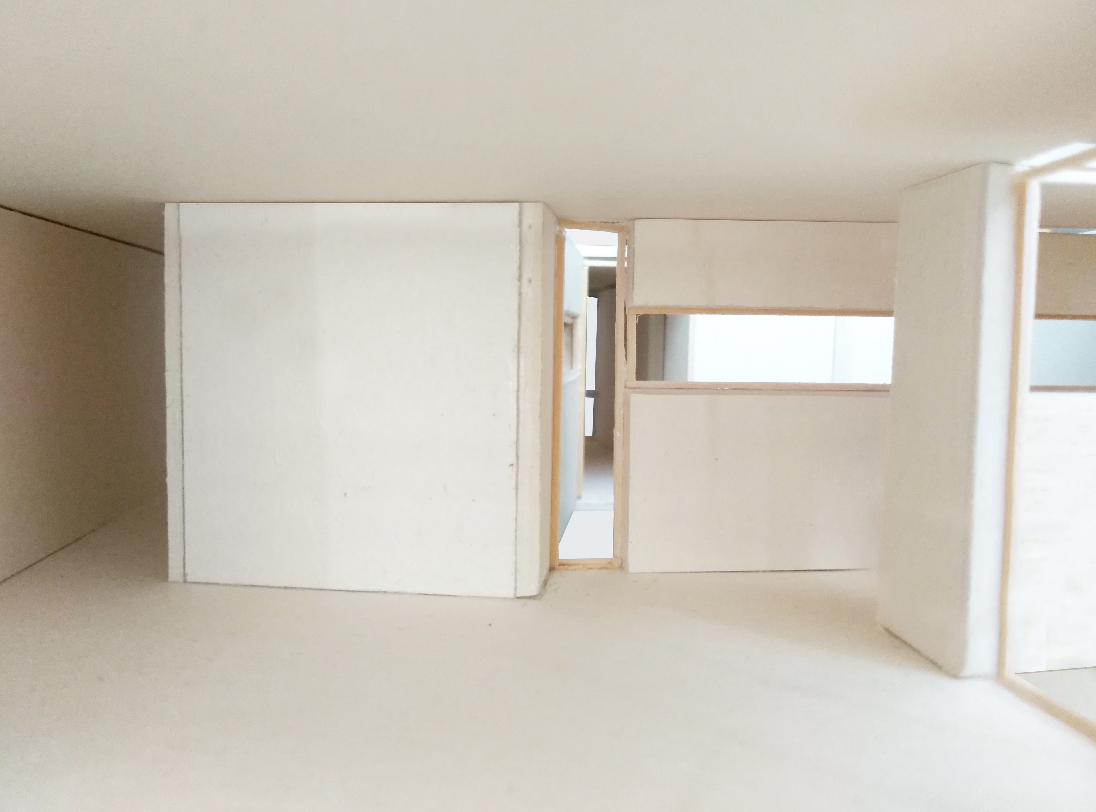 Maquette, échelle 1:50 - relation visuelle entre des espaces distants