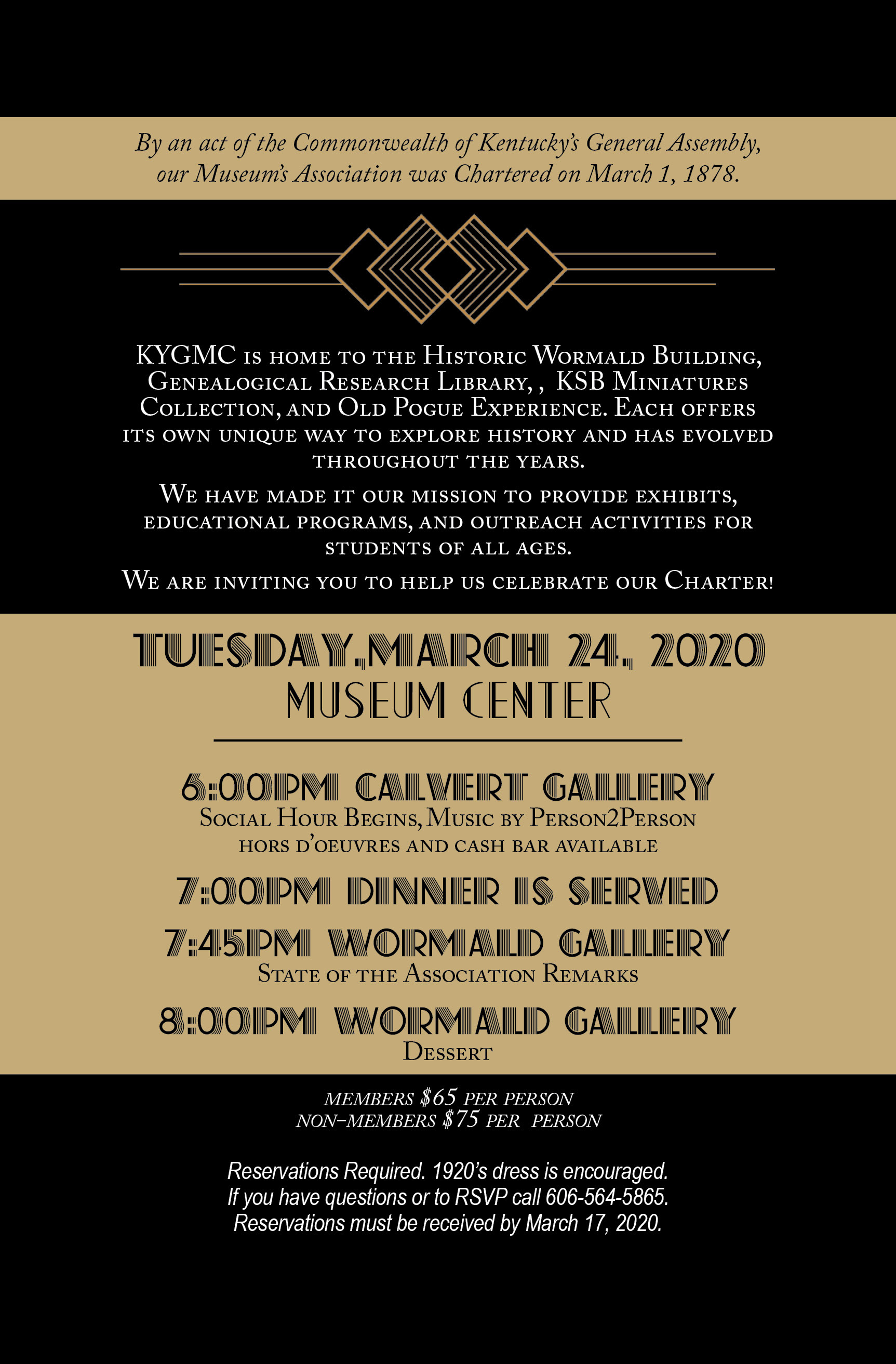 Formal Invitation for Charter Dinner - Front