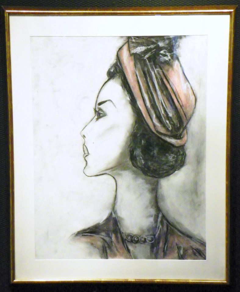 "Liz Taylor" Acrylic, Ink, Pastel on Paper, 22 x 28" Silent Auction Donation for the Four Seasons 12th Annual 'Drive Fore the Cure' Golf Classic 6/22/12 www.BeatCancerDC.com