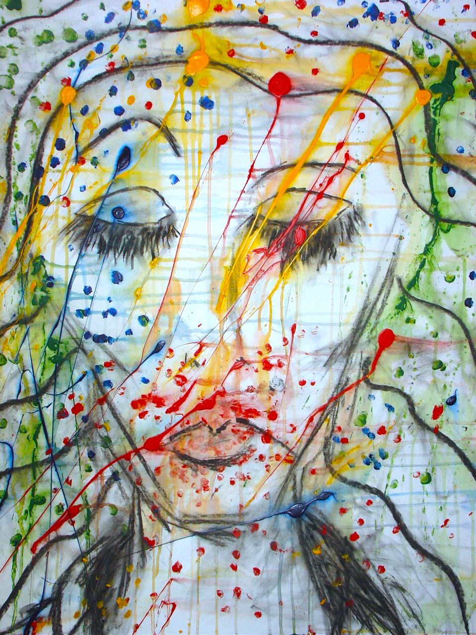 "Laetitia" Acrylic, Ink, Pastel on Paper 22x28"