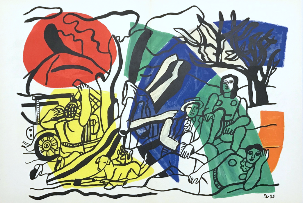 "Country Outing II" Lithograph in Colors (After), c.1960, Edition:Limited, Plate Signed LR, 15 x 22", Please Inquire