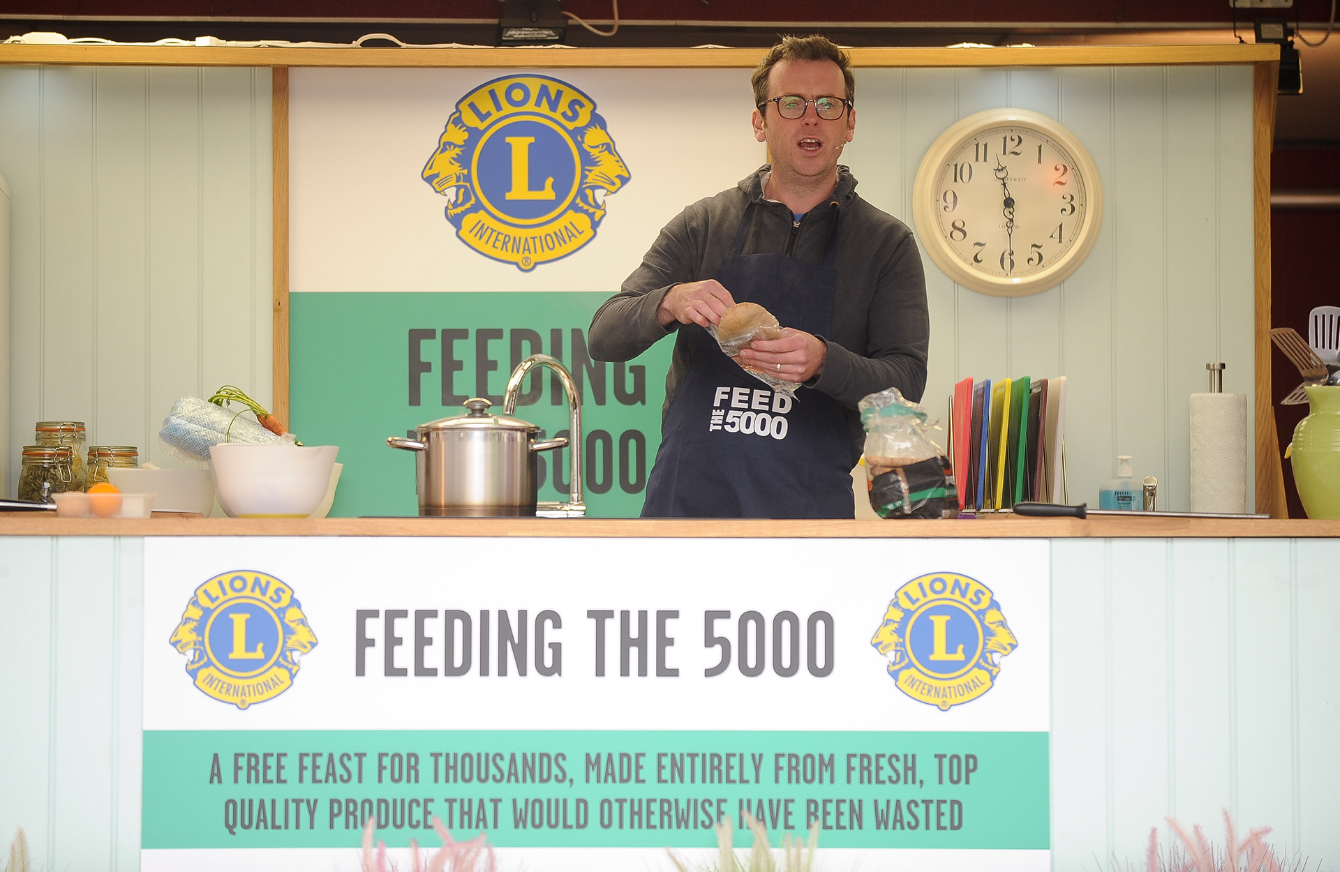 Making the most of leftovers: Our future focus is to increase awareness of food surplus within our food distribution system, from field to fork. This picture shows celebrity chef Tim Maddams at our Feeding the 5000 event in Leicester in 2018. This aimed to feed 5000 people for free using food that would’ve been wasted. There were also speakers, demonstrations and entertainment. We plan to repeat the event in Colchester later this year serving (you guessed it) pumpkin soup!