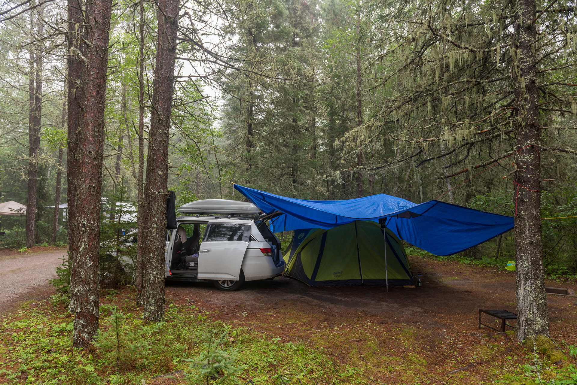 We survived a thunderstorm on our first night. Our tent and tarp - not so much.