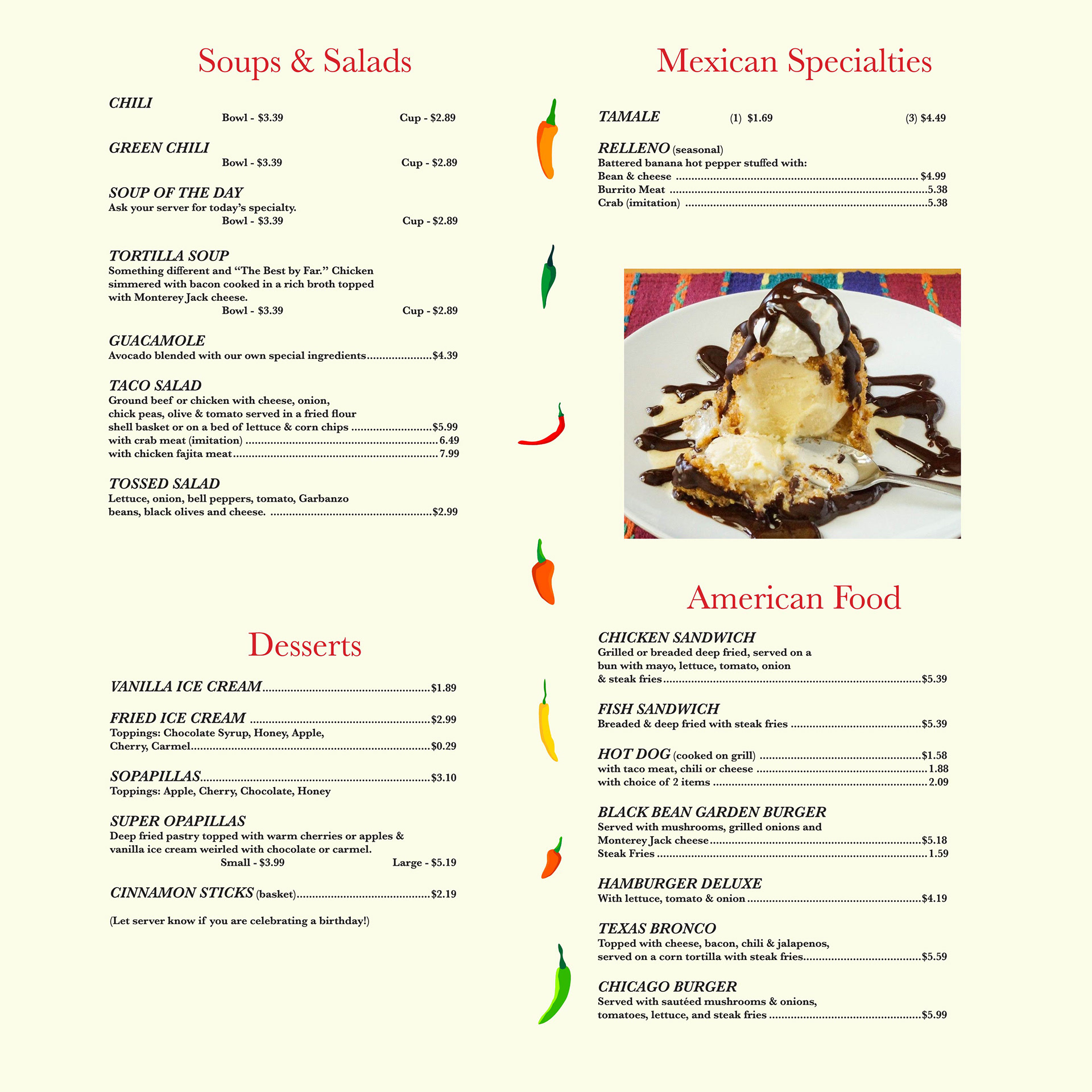 Menu Interior