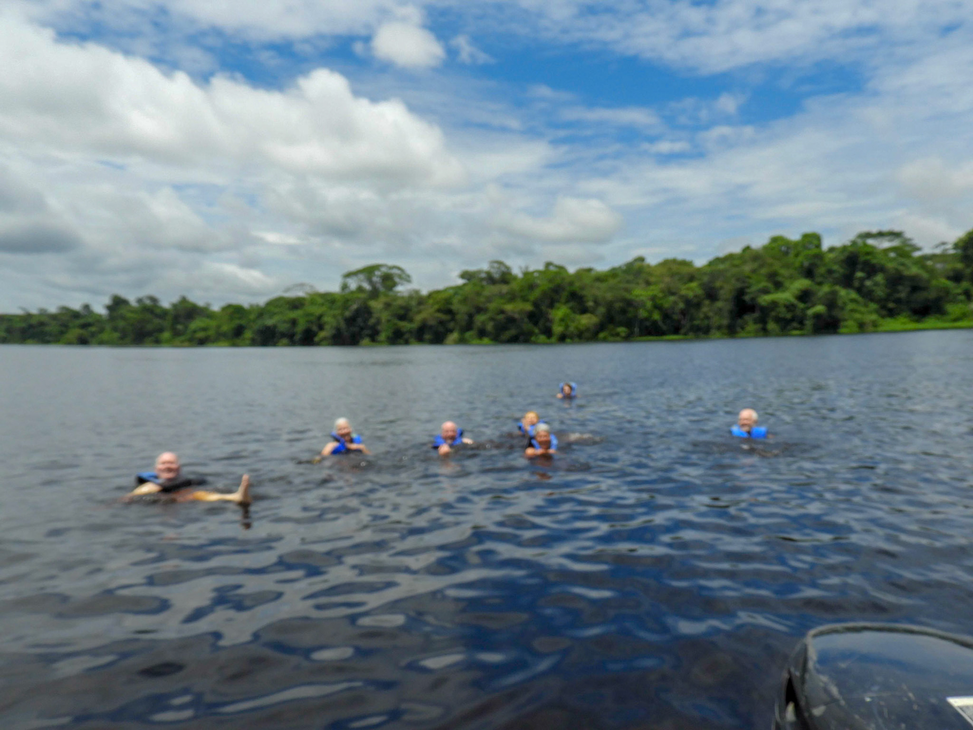 Swimming with the dolphins (we did see some)
